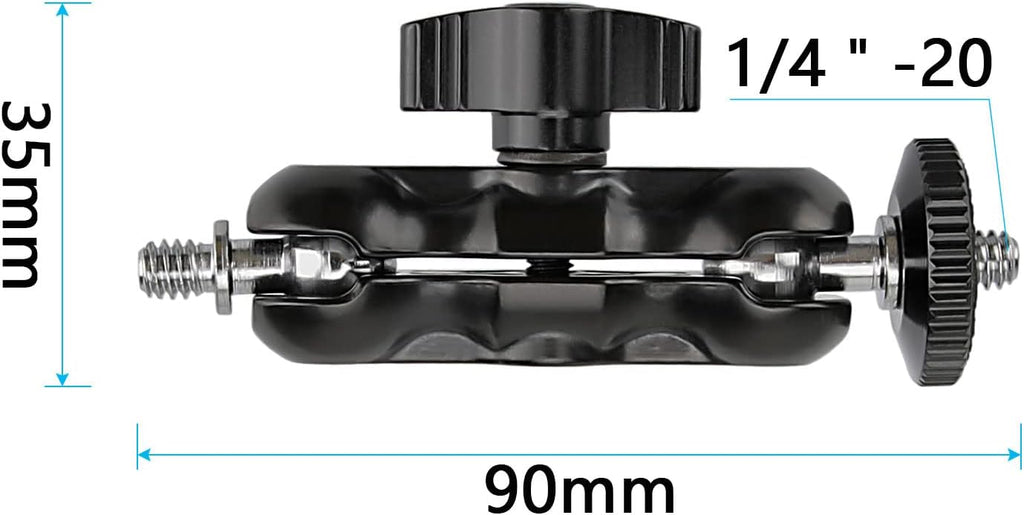 CAMVATE Universal Magic Arm with 1/4"-20 Thread(Black,2 Pieces) - 2080