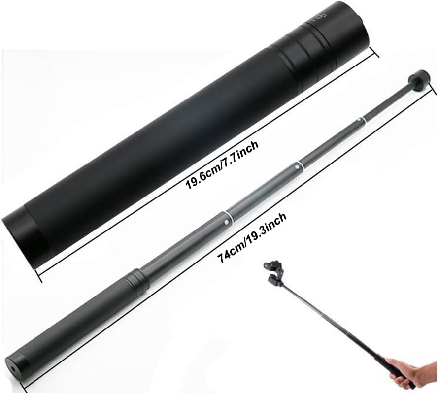 Extension Rod for Gimbal, 29in Selfie Stick Compatible with Gimbal Stabilizer DJI OM 5/4 Osmo Mobile 3 2/Feiyu/Zhiyun Smooth 5 Q & 4 and All Gimbles with 1/4" Thread Handheld Pole Go Pro Action Camera
