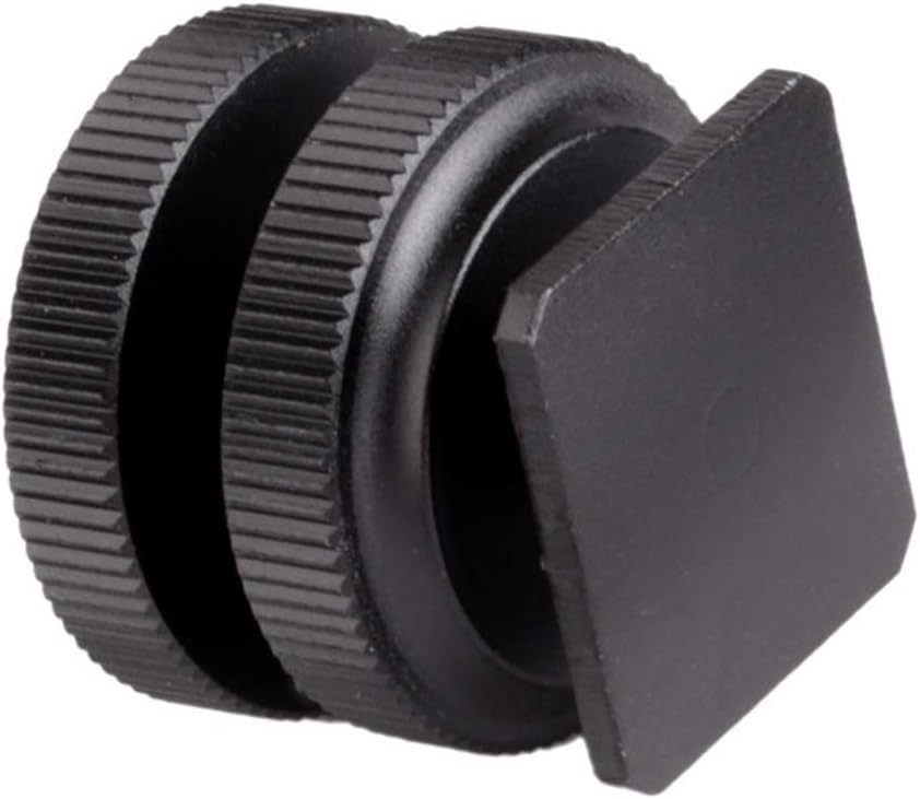 (2 Packs) Fotasy Hot Shoe to 1/4 Adapter, Camera Hot Shoe Mount Adapter, Flash Shoe to 1/4"-20 Male Post Adapter with Locking Disk