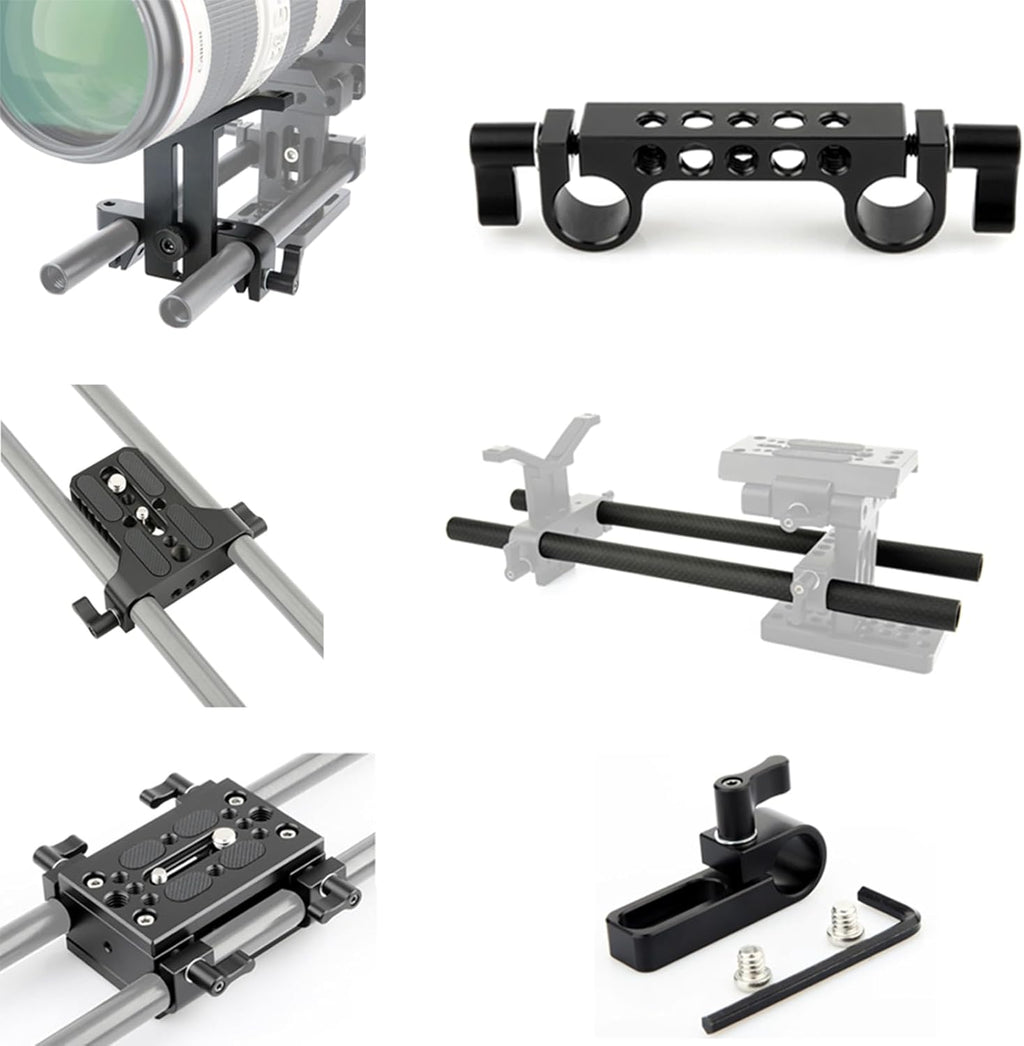 NICEYRIG 15mm Rod Clamp with 1/4"-20 Standard Thread for Camera Shoulder Rig and DSLR Camera Rig