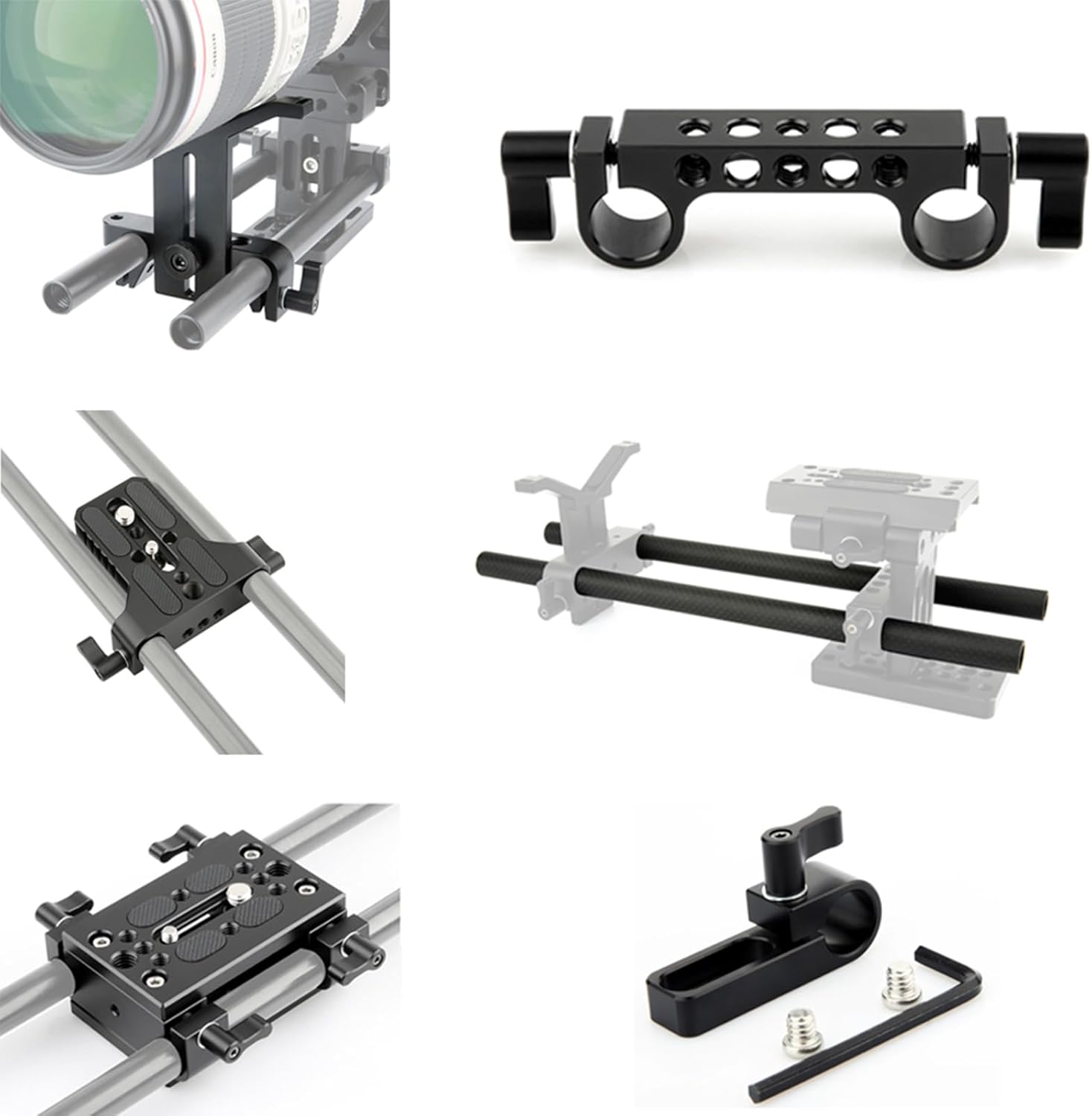 NICEYRIG 15mm Rod Clamp with 1/4"-20 Standard Thread for Camera Shoulder Rig and DSLR Camera Rig