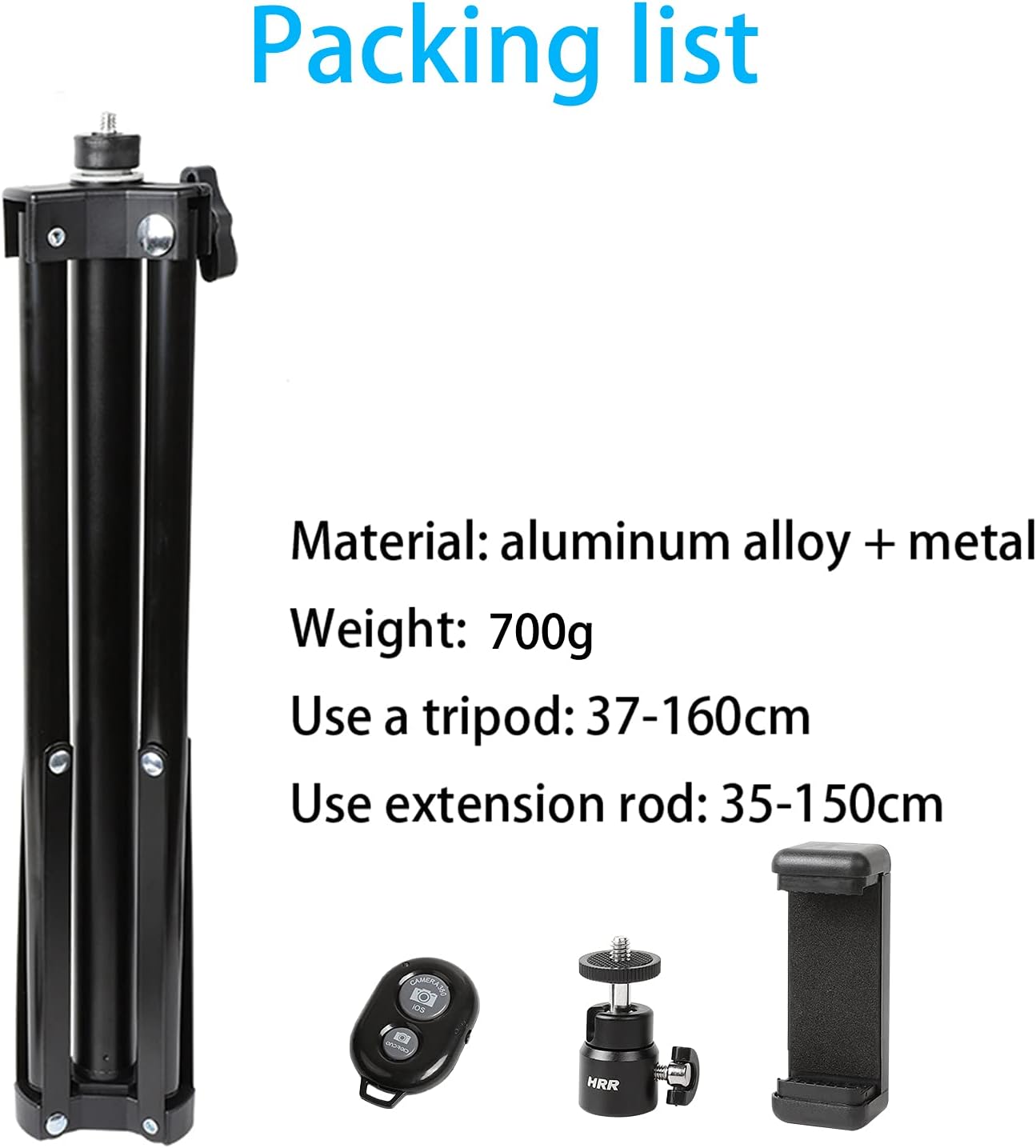 PellKing 2in1 Tripod Extension Rod 59in Adjustable Selfie Stick with Phone Clip for DJI OM4 SE 5/Osmo Mobile 6 3 2/Feiyu Zhiyun and More Hand Held Gimbal Stabilizer Accessories