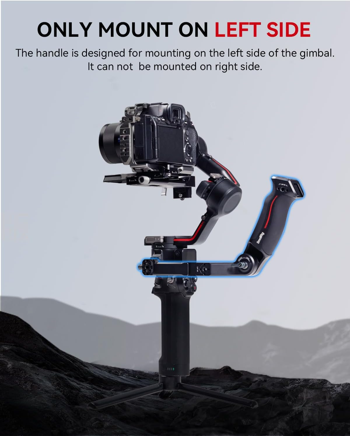 SmallRig Adjustable Sling Handgrip Gimbal Sling Handle for DJI RS 4 Mini, RS 4, RS 4 Pro, RS 3 Mini, RS 3, RS 3 Pro, RS 2, RSC 2, 17.6lb Load, Ergonomic Grip for Low Angle Shots, w/QD Socket