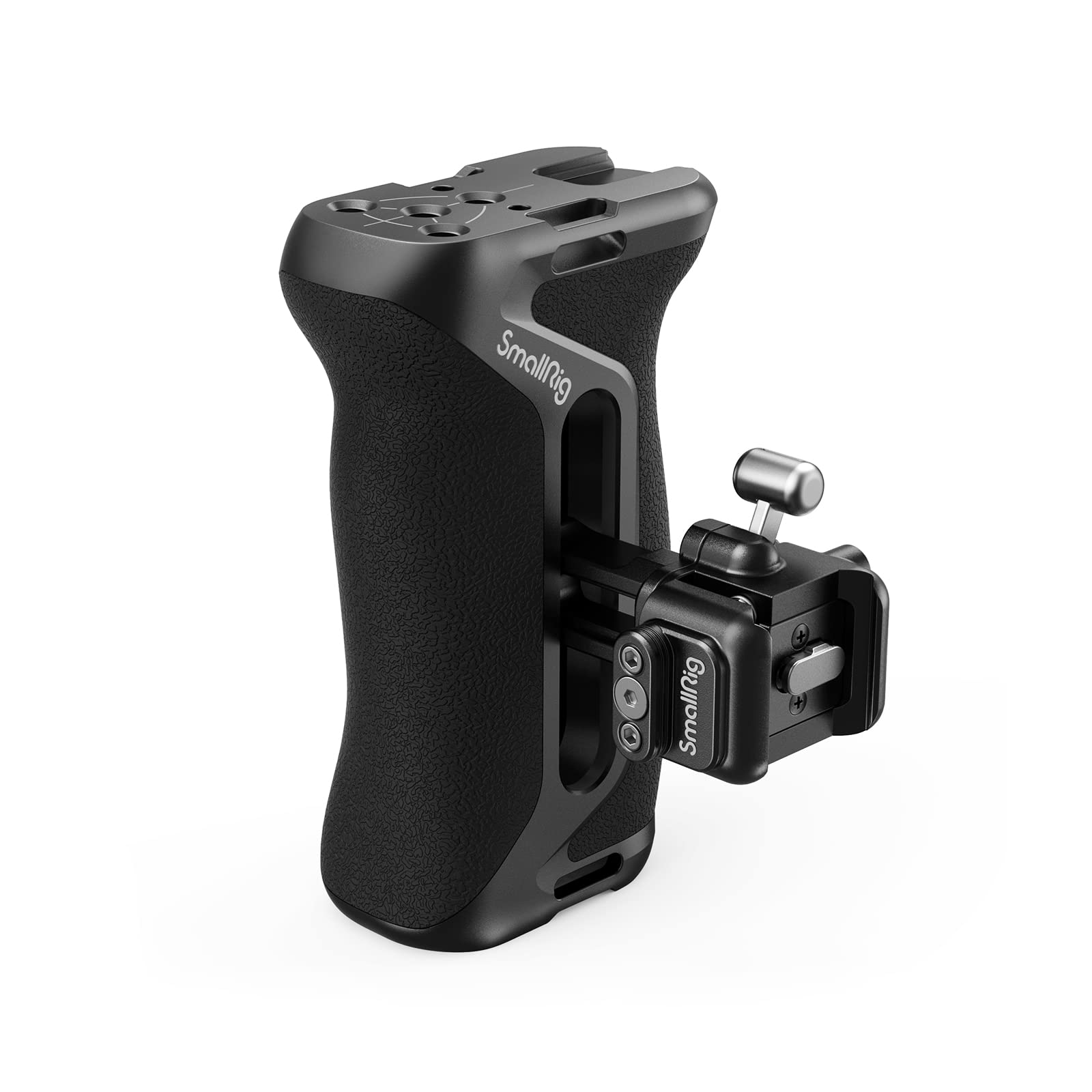 SmallRig Aluminum Side Handle for Camera Cages, Universal Ergonomic Side Handgrip with Bulit-in 1/4"-20 Locating Hole, Strap Hole, Cold Shoe, 36mm Up/Down Adjustable
