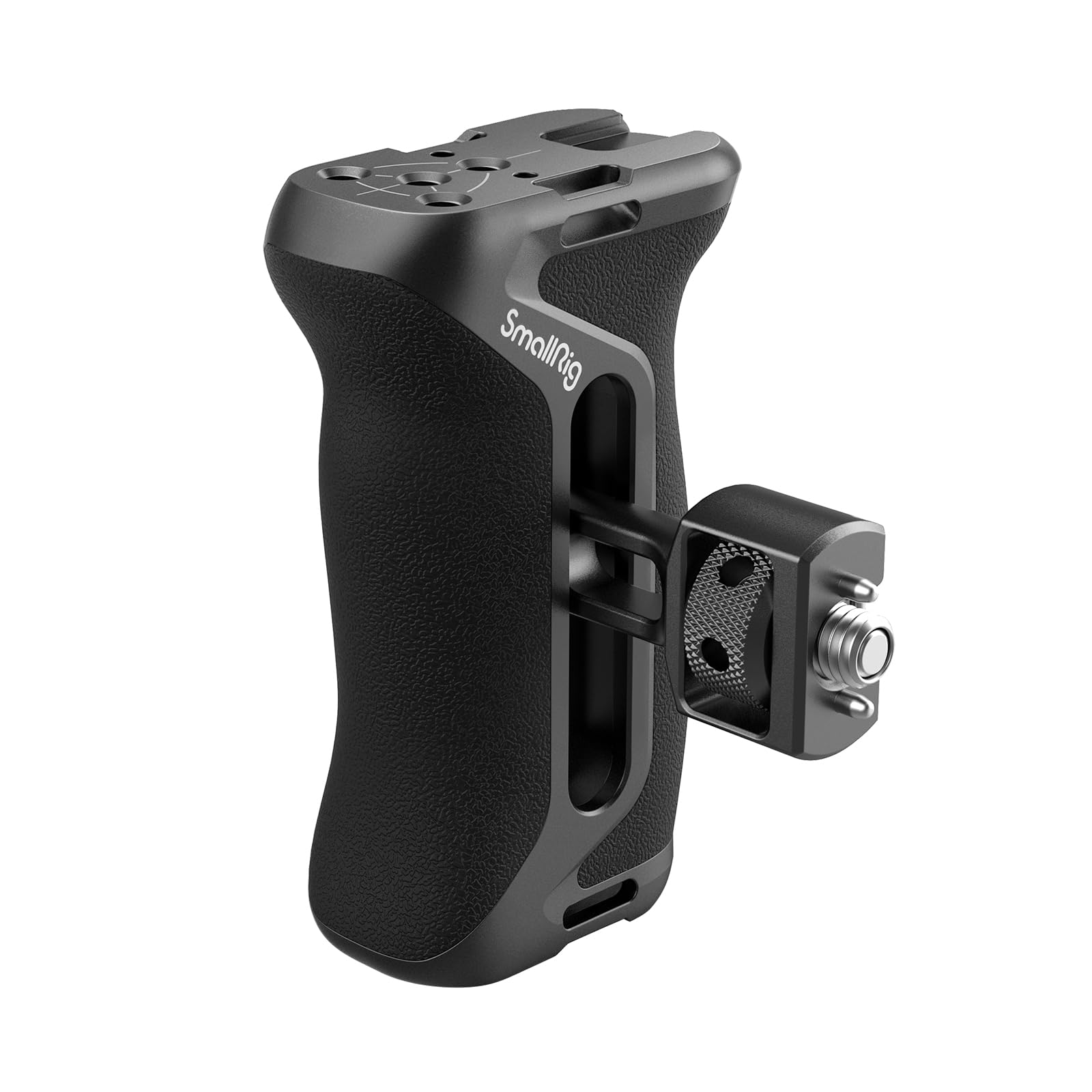 SmallRig Aluminum Side Handle for Camera Cages, Universal Ergonomic Side Handgrip with Bulit-in 1/4"-20 Locating Hole, Strap Hole, Cold Shoe, 36mm Up/Down Adjustable