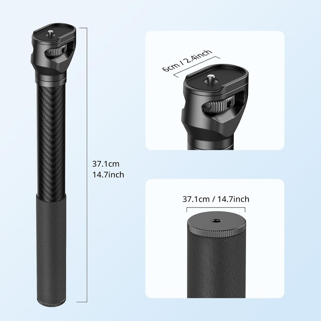 SmallRig Gimbal Extension Pole, 15" / 37cm Carbon Fiber Stabilizer Extension Arm with Anti-Deflection Baffle and 1/4-20" Screw for DJI RS 4 Mini/RS 4 / RS 4 Pro/RS 3 / RS 3 Pro/RS 3 mini/RS 2