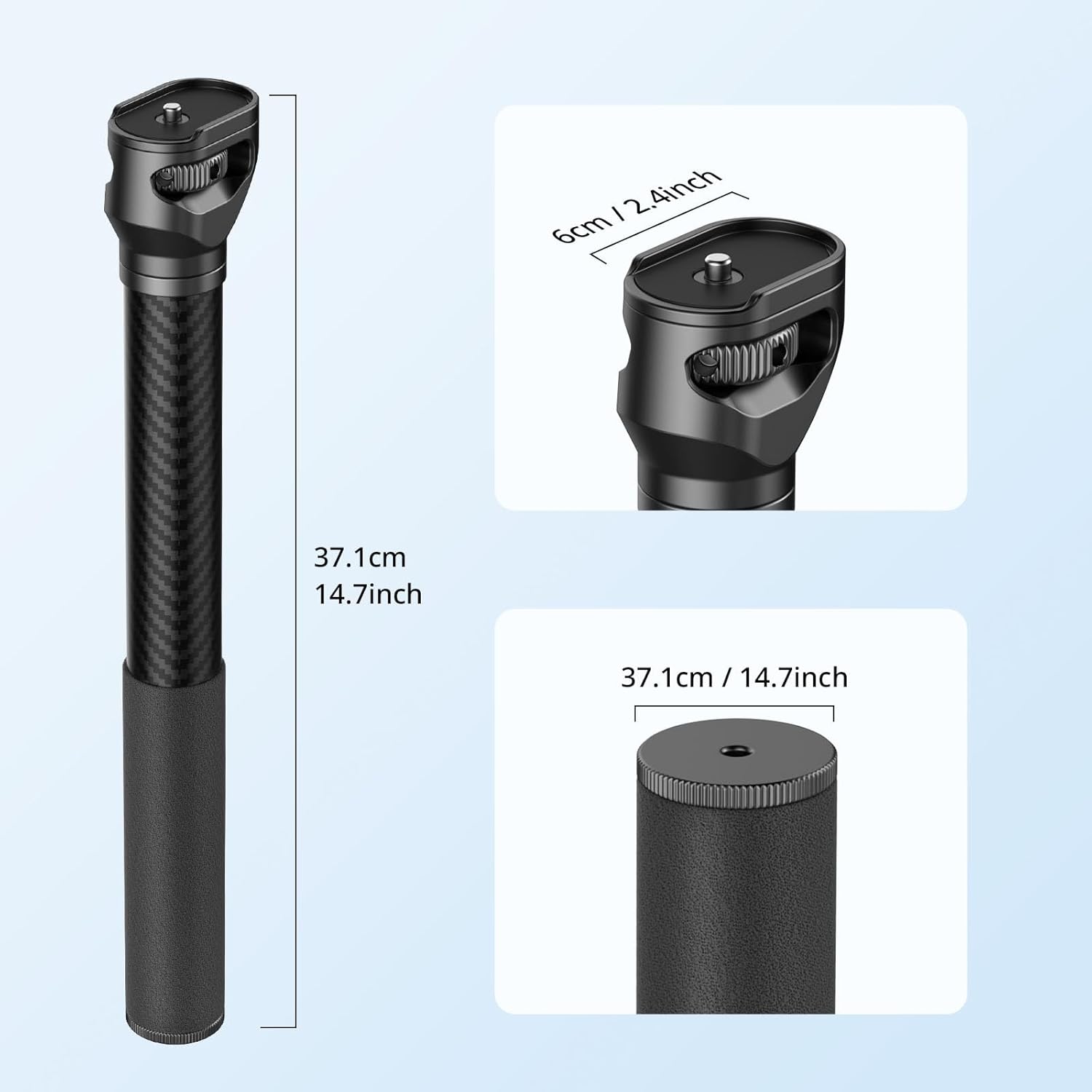 SmallRig Gimbal Extension Pole, 15" / 37cm Carbon Fiber Stabilizer Extension Arm with Anti-Deflection Baffle and 1/4-20" Screw for DJI RS 4 Mini/RS 4 / RS 4 Pro/RS 3 / RS 3 Pro/RS 3 mini/RS 2