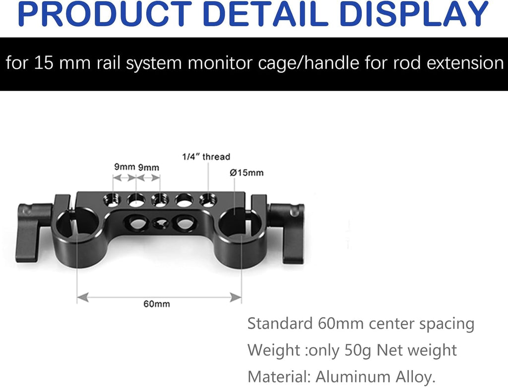NICEYRIG 15mm Rod Clamp with 1/4"-20 Standard Thread for Camera Shoulder Rig and DSLR Camera Rig