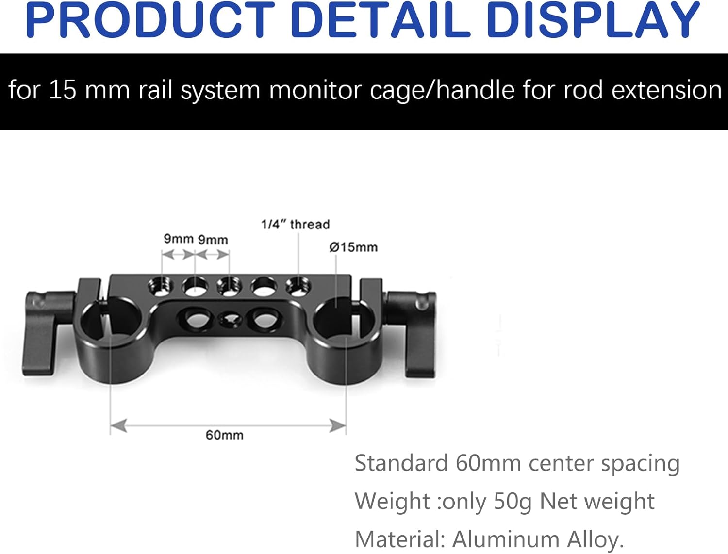 NICEYRIG 15mm Rod Clamp with 1/4"-20 Standard Thread for Camera Shoulder Rig and DSLR Camera Rig