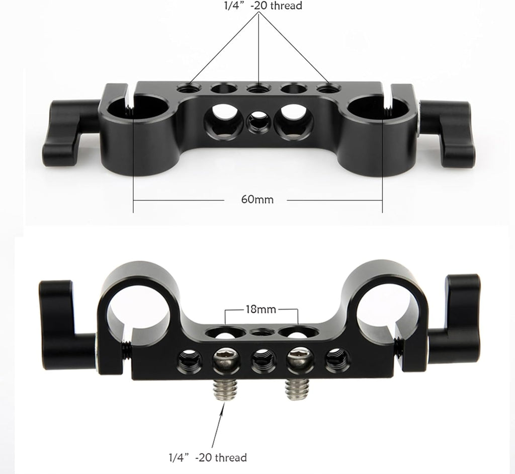 NICEYRIG 15mm Rod Clamp with 1/4"-20 Standard Thread for Camera Shoulder Rig and DSLR Camera Rig