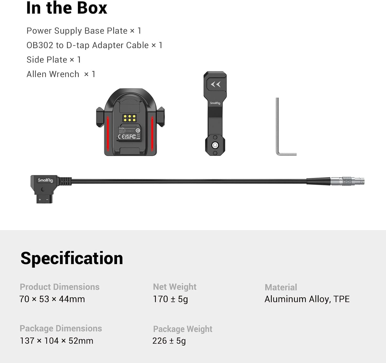 SMALLRIG Power Supply Base Plate for DJI RS 2 / RS 3 Pro/RS 4 Pro Gimbal, External Power Solution for DJI RS 2 / RS 3 Pro/RS 4 Pro