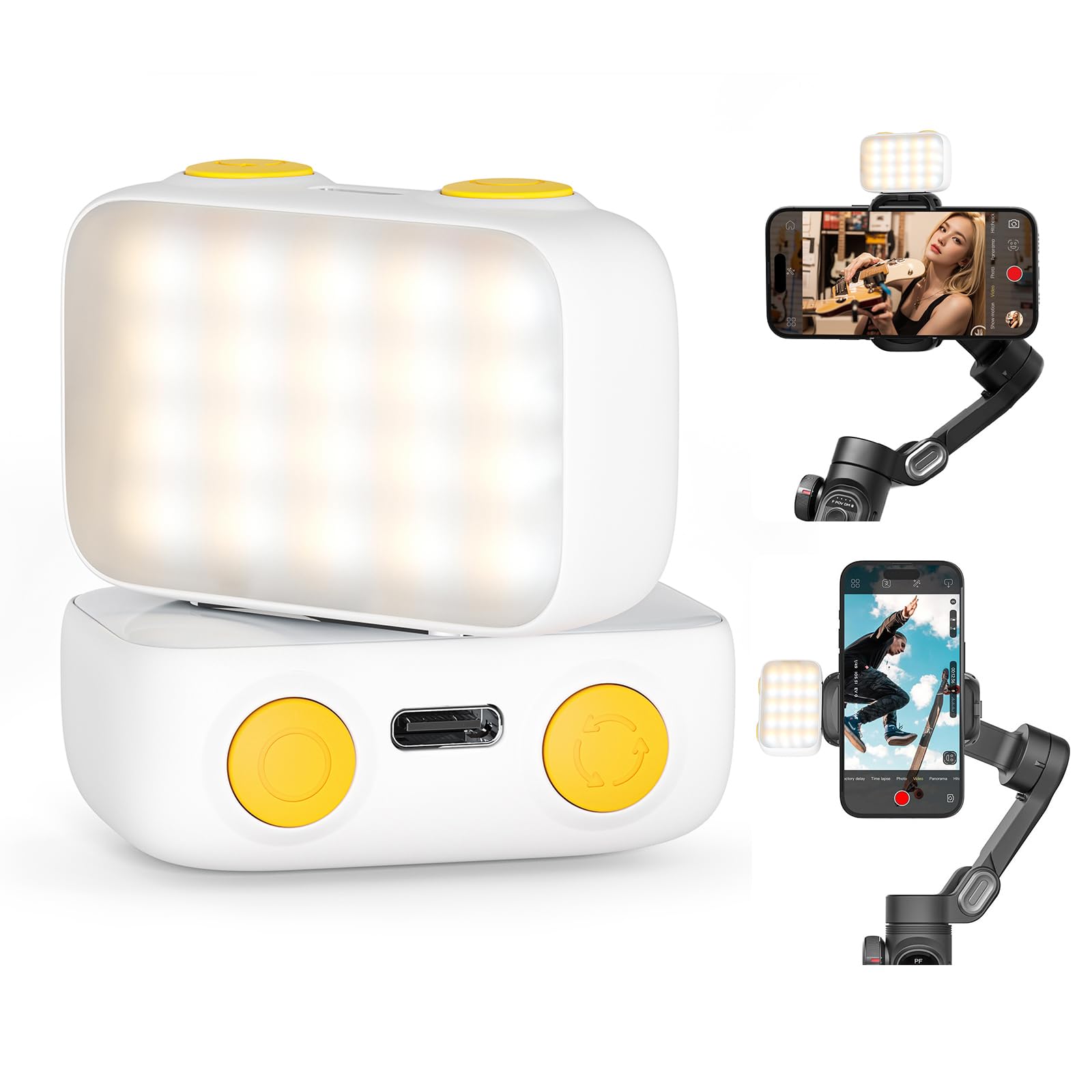 Magnetic Light for DJI Gimbal Small Video Light for Gimbal - USB-C Rechargeable, 3 Modes, 10 Brightness Levels, Compact DJI Light Attachment