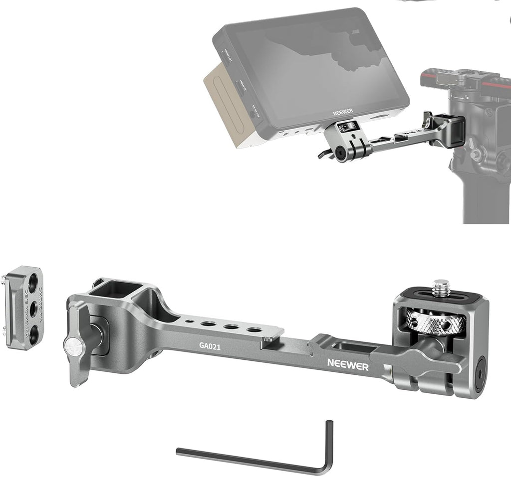 NEEWER NATO Monitor Mount for RS Gimbal, 360° Rotatable Field Monitor Holder with NATO Clamp, Cold Shoe, 1/4" Threads, Compatible with DJI RS4 RS4 PRO RS 3 RS 3 PRO RS 2 RSC 2 Ronin-S Ronin-SC, GA021