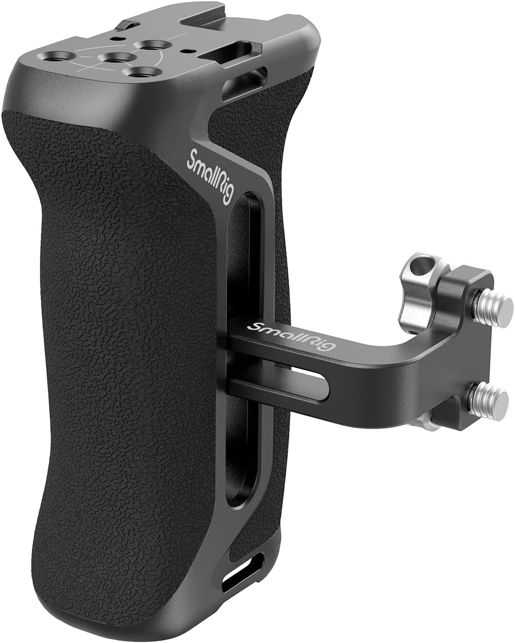 SmallRig Aluminum Side Handle for Camera Cages, Universal Ergonomic Side Handgrip with Bulit-in 1/4"-20 Locating Hole, Strap Hole, Cold Shoe, 36mm Up/Down Adjustable