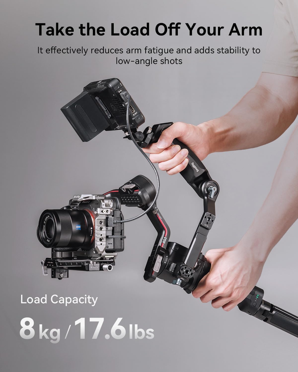 SmallRig Adjustable Sling Handgrip Gimbal Sling Handle for DJI RS 4 Mini, RS 4, RS 4 Pro, RS 3 Mini, RS 3, RS 3 Pro, RS 2, RSC 2, 17.6lb Load, Ergonomic Grip for Low Angle Shots, w/QD Socket