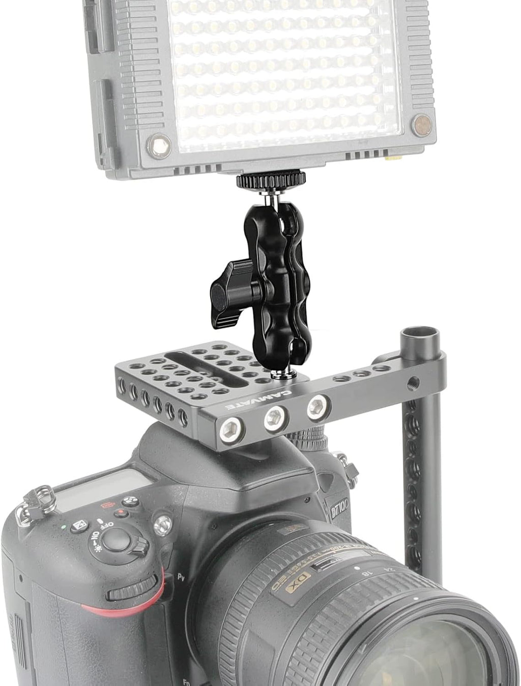 CAMVATE Universal Magic Arm with 1/4"-20 Thread(Black,2 Pieces) - 2080