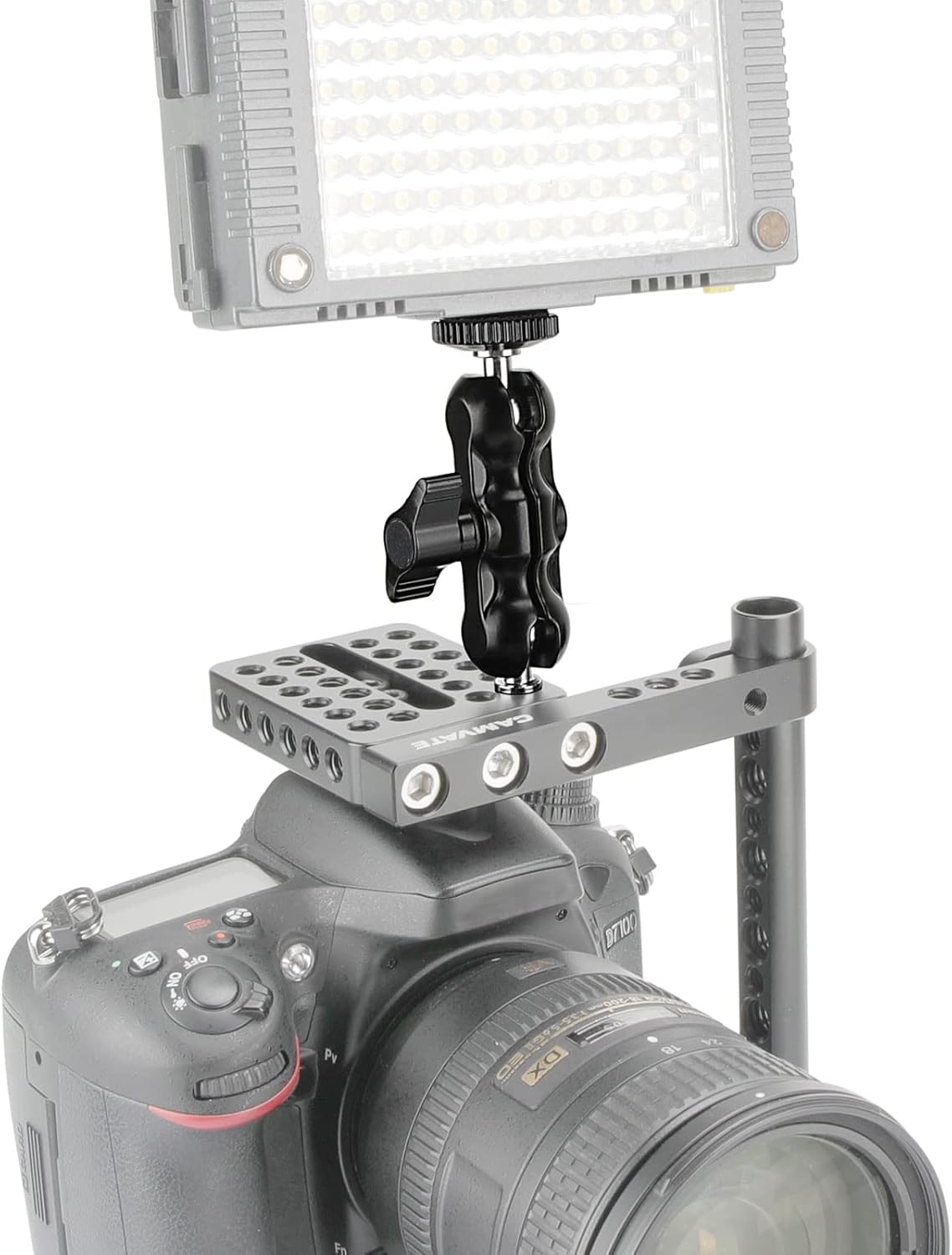 CAMVATE Universal Magic Arm with 1/4"-20 Thread(Black,2 Pieces) - 2080