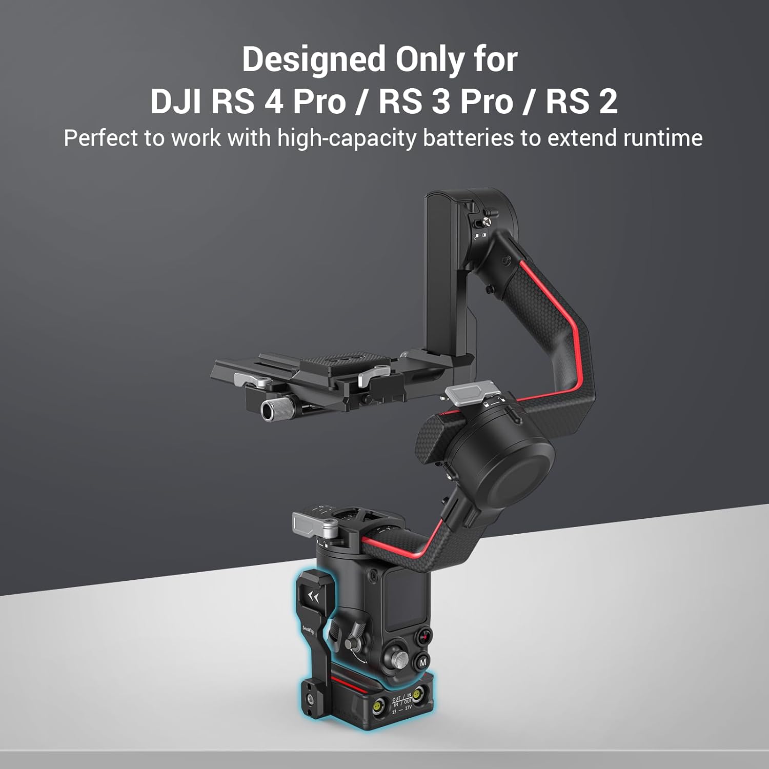 SMALLRIG Power Supply Base Plate for DJI RS 2 / RS 3 Pro/RS 4 Pro Gimbal, External Power Solution for DJI RS 2 / RS 3 Pro/RS 4 Pro