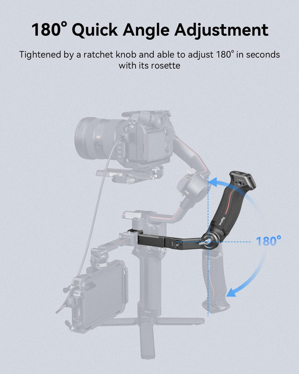 SmallRig Adjustable Sling Handgrip Gimbal Sling Handle for DJI RS 4 Mini, RS 4, RS 4 Pro, RS 3 Mini, RS 3, RS 3 Pro, RS 2, RSC 2, 17.6lb Load, Ergonomic Grip for Low Angle Shots, w/QD Socket