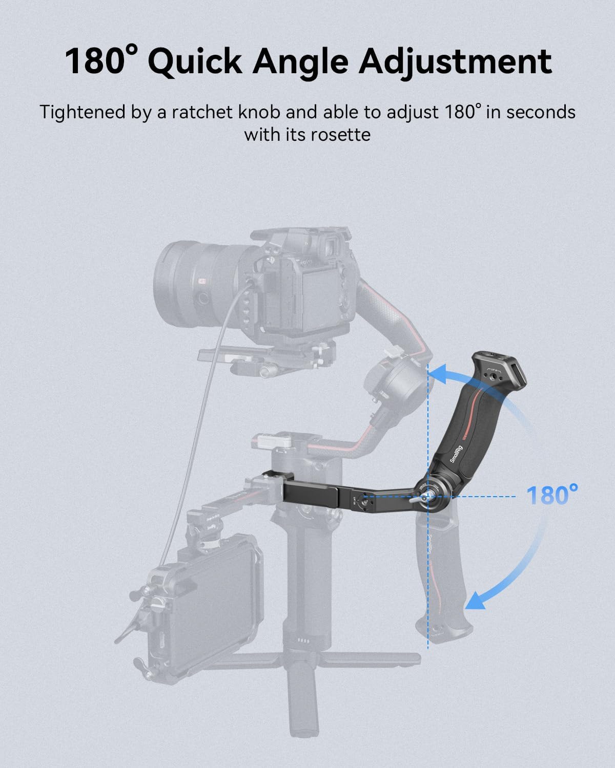 SmallRig Adjustable Sling Handgrip Gimbal Sling Handle for DJI RS 4 Mini, RS 4, RS 4 Pro, RS 3 Mini, RS 3, RS 3 Pro, RS 2, RSC 2, 17.6lb Load, Ergonomic Grip for Low Angle Shots, w/QD Socket