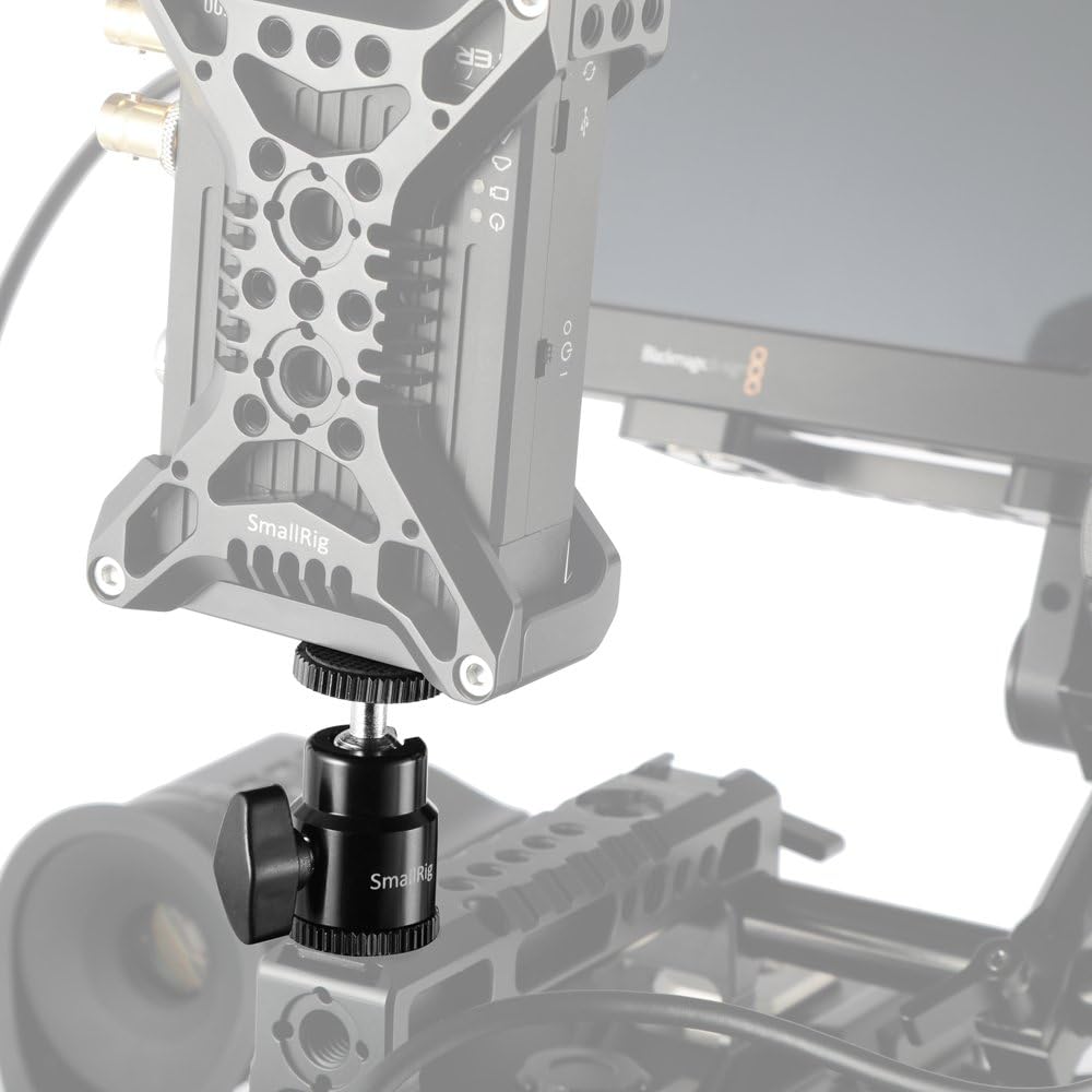 SmallRig 1/4" Camera Hot Shoe Mount, Ballhead Tripod with Additional 1/4" Screw, 2pcs Pack - 2059