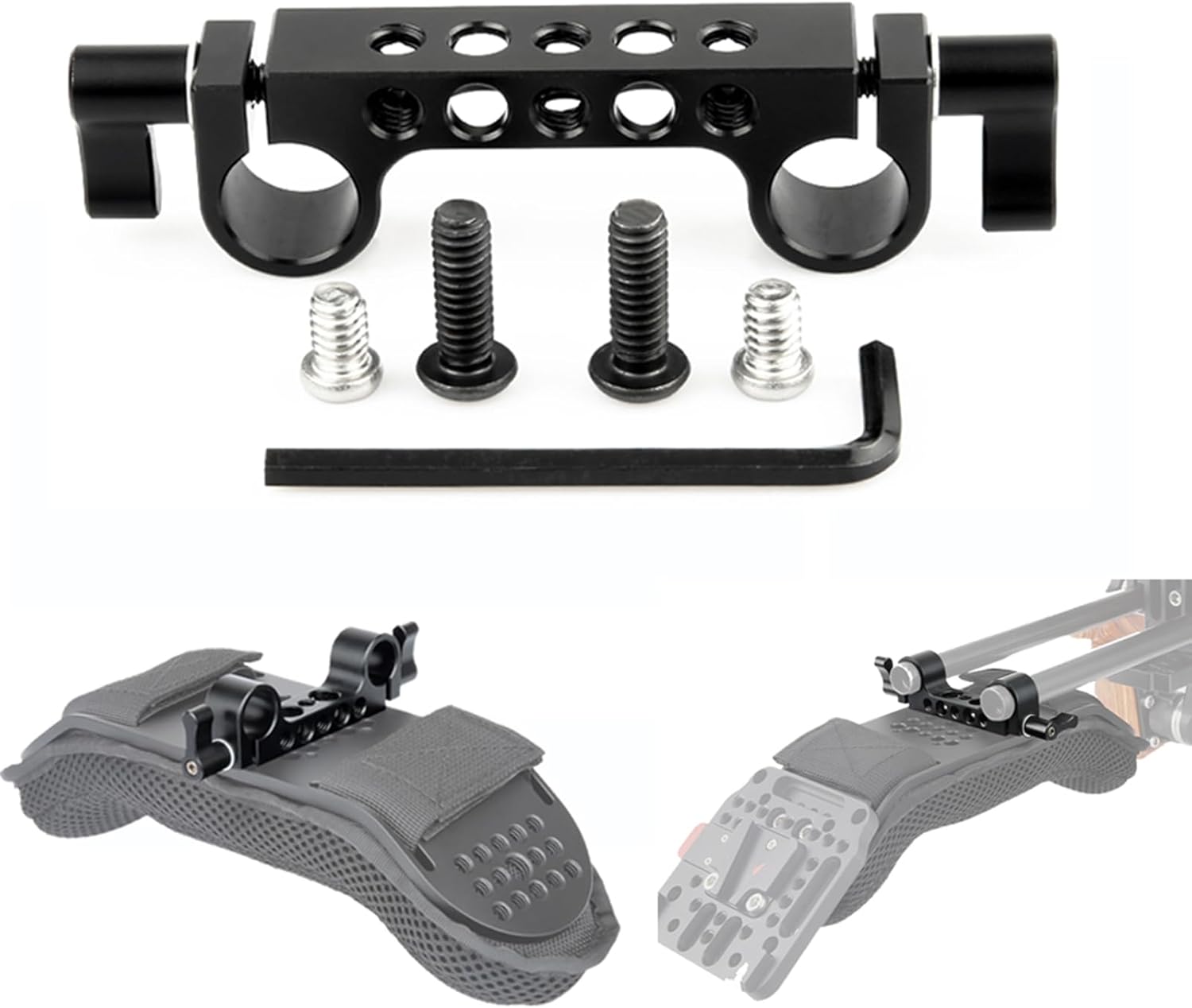 NICEYRIG 15mm Rod Clamp with 1/4"-20 Standard Thread for Camera Shoulder Rig and DSLR Camera Rig