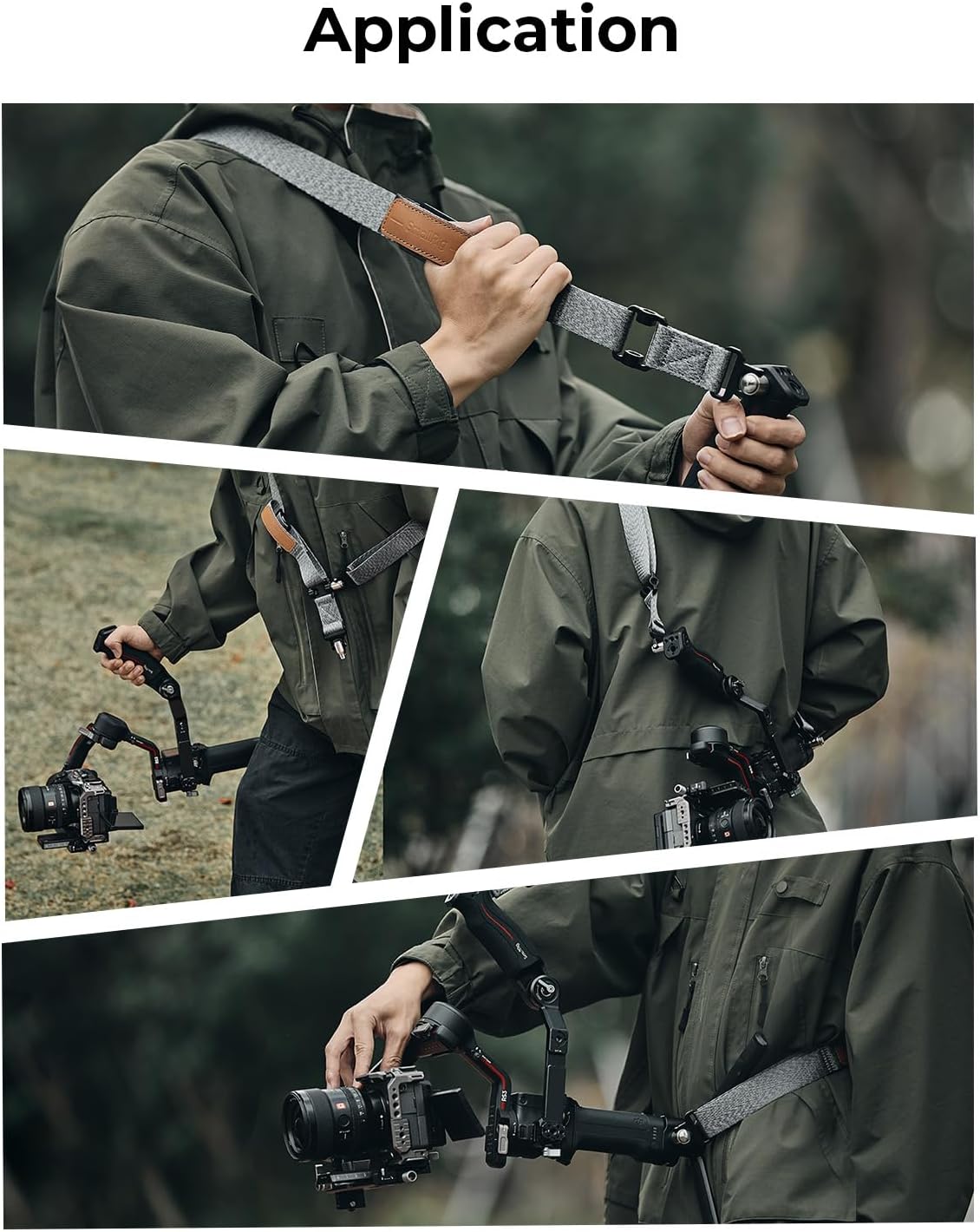 SmallRig Adjustable Sling Handgrip Gimbal Sling Handle w/Shoulder Strap for DJI RS 3 / RS 3 Pro/RS 2 Stabilizer, Ergonomic Grip for Low Angle Shots