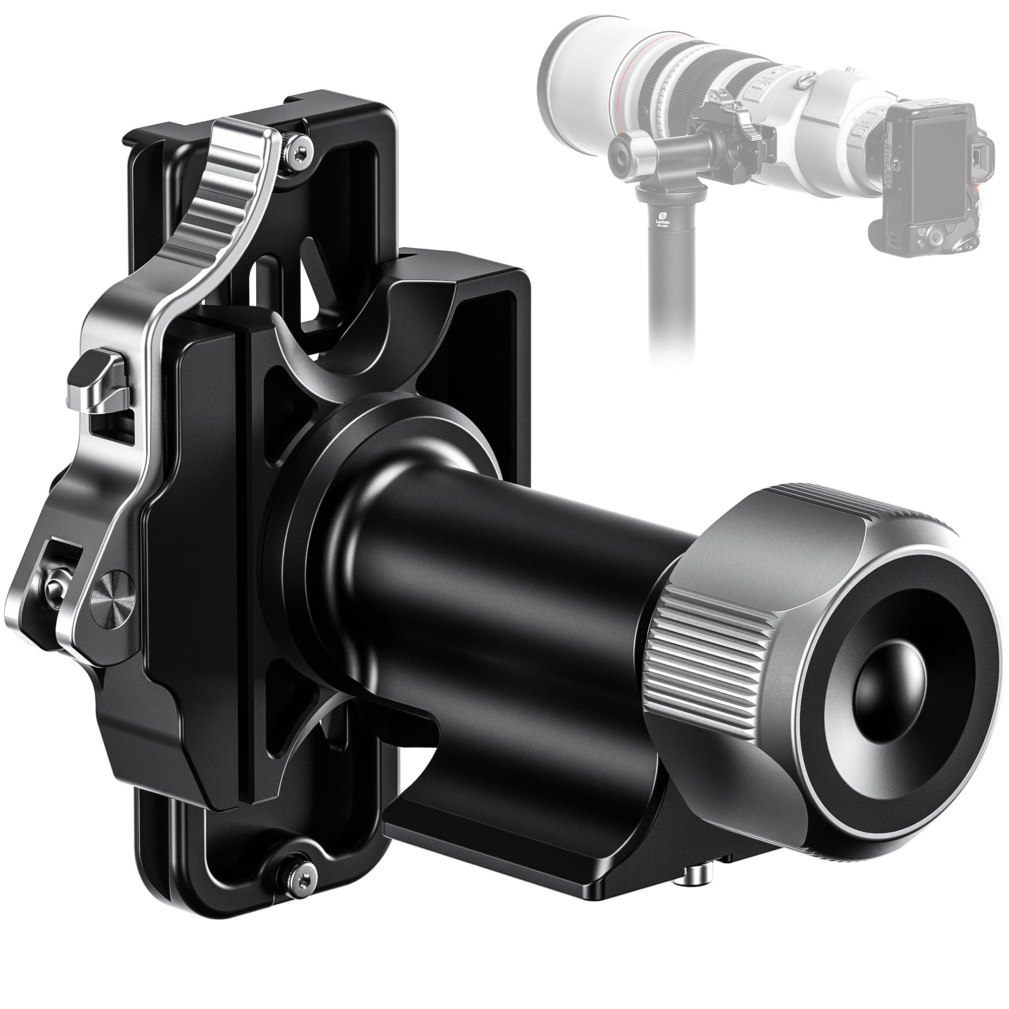 Leofoto Gimbal Tripod Head, Aluminum Alloy Monopod Head Panoramic Tilt Quick Release Quick Release Buckle Conversion Head Accessories for DSLR/Camcorders, 3/8" Thread, Max Load 10KG/22.05lb (MPG-01)