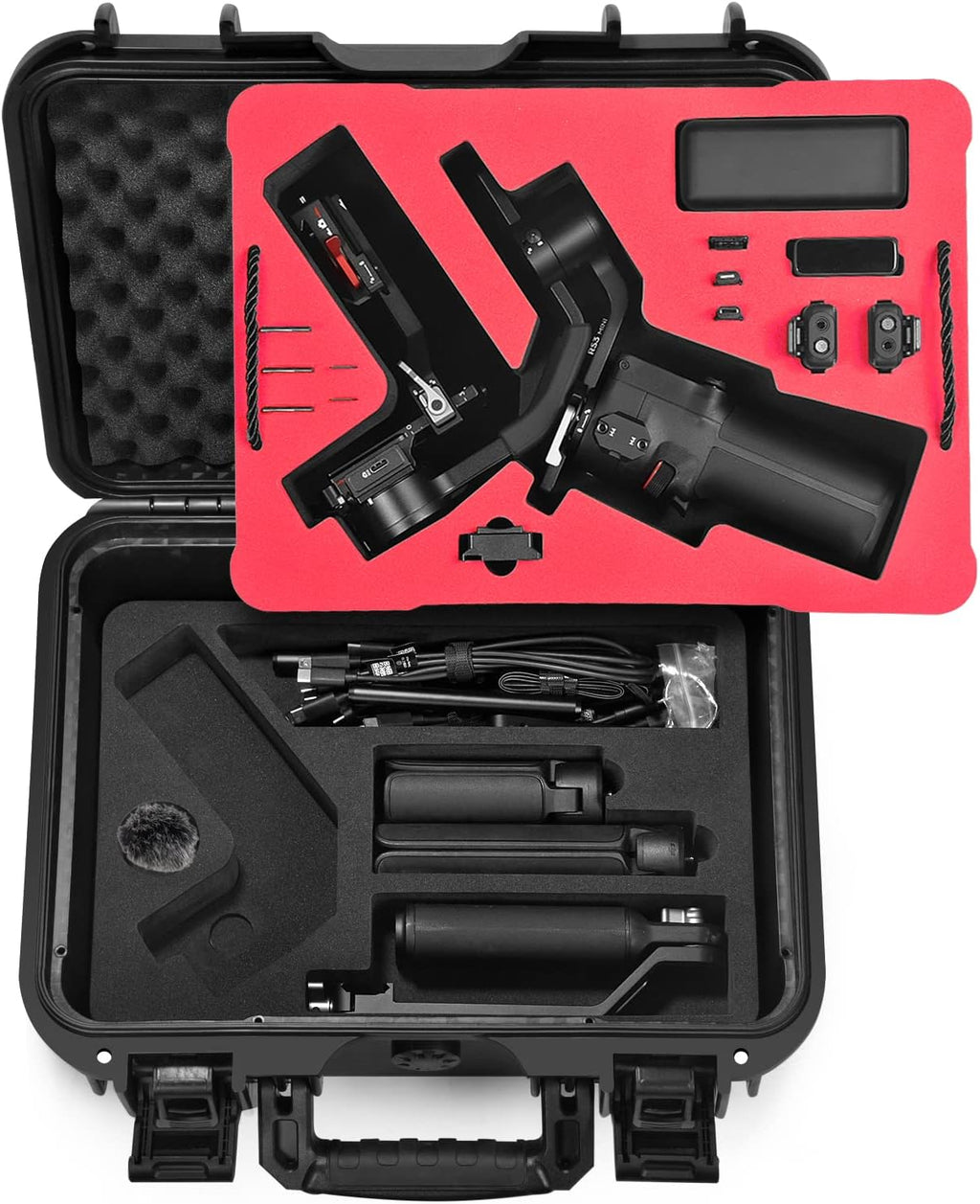 Lekufee Waterproof Hard Carrying Case for DJI RS 3 Mini, Gimbal Stabilizer, Mic 3/2/Mini (2 TX + 1 RX),& More Accessories(Case Only)