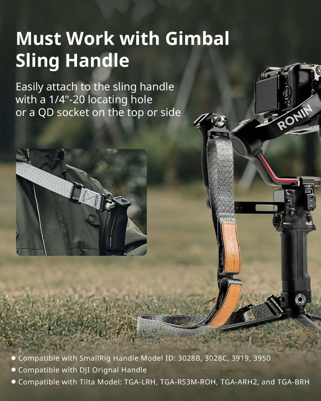 SmallRig RS3 RS2 Weight-Reducing Shoulder Strap Compatible with Sling Handle for DJI, Gimbal Belt with Upgraded QD Quick Release Buckles for DJI RS4 / RS4 Pro/RS 3 / RS 3 Pro/RS 2