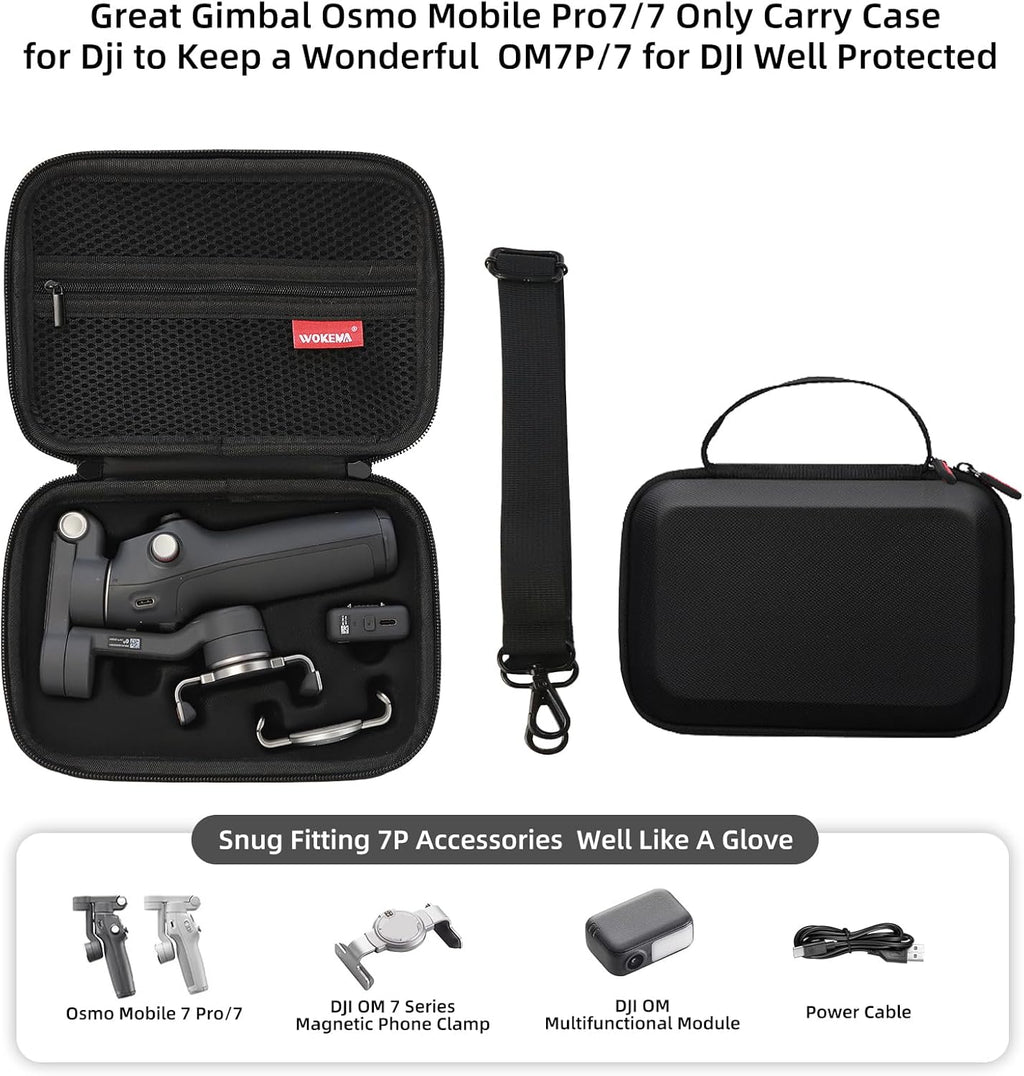 Father&I Gimbal Osmo Mobile 7P/7 Stabilizer Accessories Only (Carry-ing) Protective Case Carrier Hard Storage Bag Holder for DJI Osmo Mobile 7 Pro/7 Counter Weight Crossbody&2Way Zipper, Black