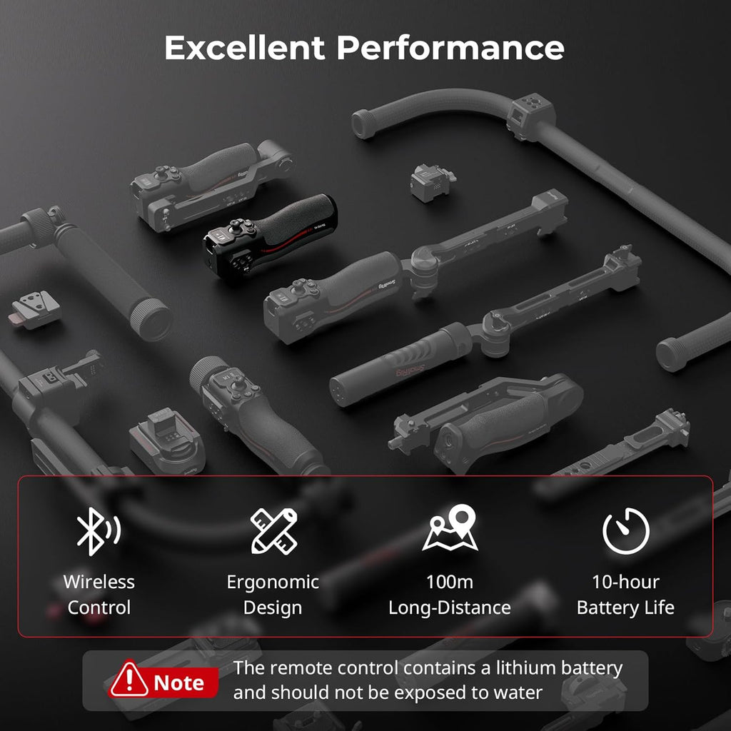 SMALLRIG Handle with Follow Focus for DJI RS 2 / RS 3 Pro/RS 4 / RS 4 Pro Gimbal Stabilizer, Handle with 1/4"-20 locating Holes and a Cold Shoe Mount, Max Load 4.4lb