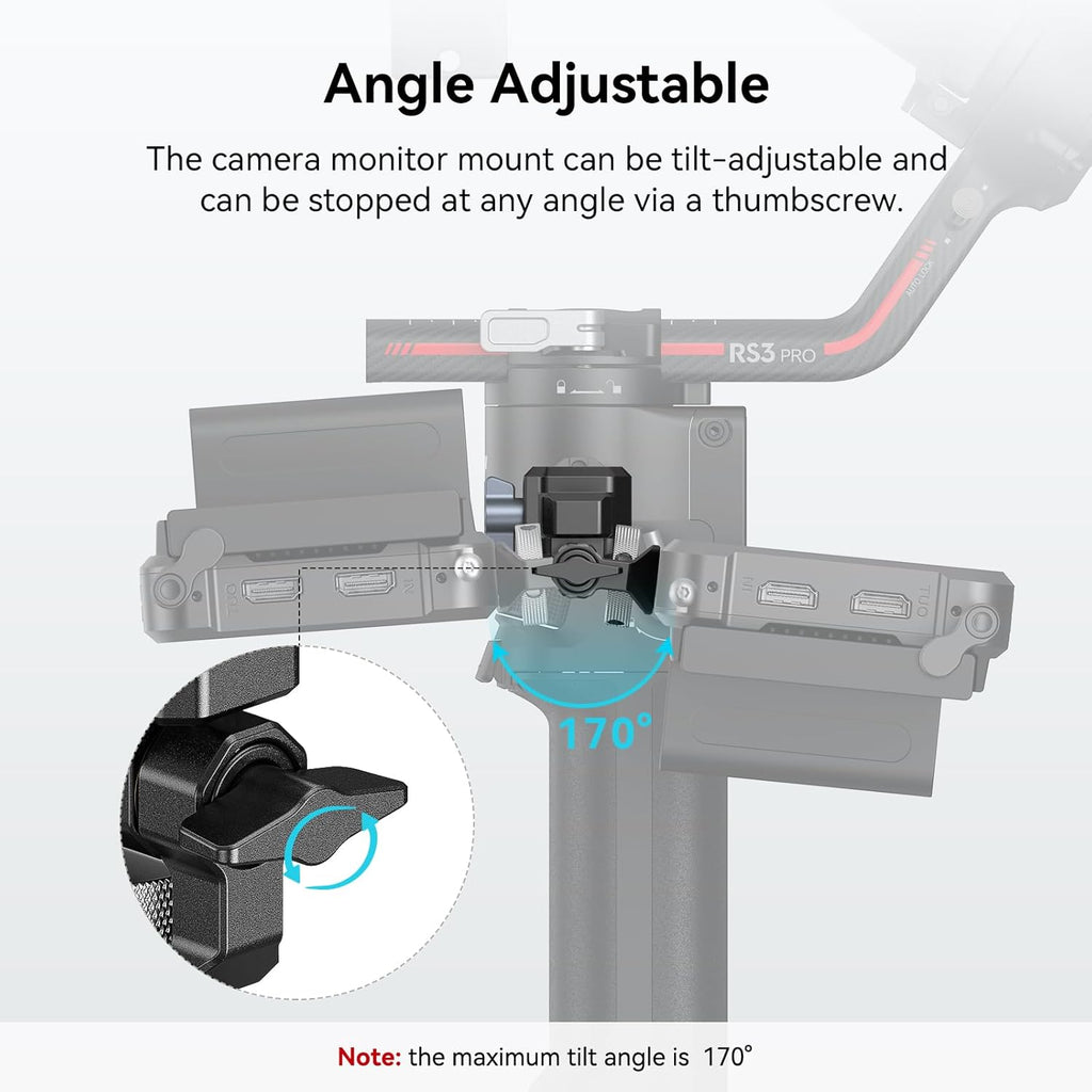 SMALLRIG Adjustable Camera Monitor Mount with Quick Release NATO Clamp, Cold Shoe Mount, Anti-Twist Design for DJI RS 4 Mini/RS 4 / RS 4 Pro/RS 2 / RSC 2 / RS 3 / RS 3 Pro/RS 3 Mini