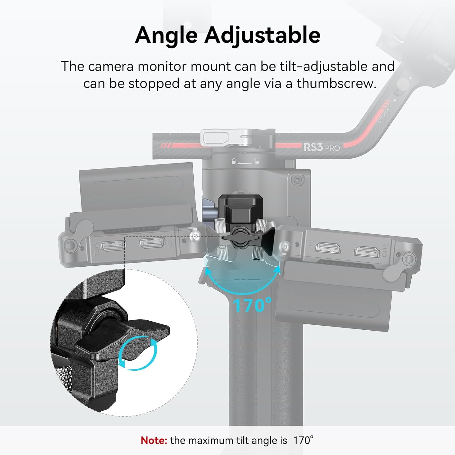 SMALLRIG Adjustable Camera Monitor Mount with Quick Release NATO Clamp, Cold Shoe Mount, Anti-Twist Design for DJI RS 4 Mini/RS 4 / RS 4 Pro/RS 2 / RSC 2 / RS 3 / RS 3 Pro/RS 3 Mini