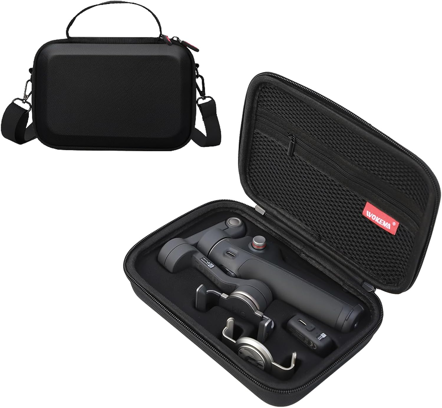 Father&I Gimbal Osmo Mobile 7P/7 Stabilizer Accessories Only (Carry-ing) Protective Case Carrier Hard Storage Bag Holder for DJI Osmo Mobile 7 Pro/7 Counter Weight Crossbody&2Way Zipper, Black