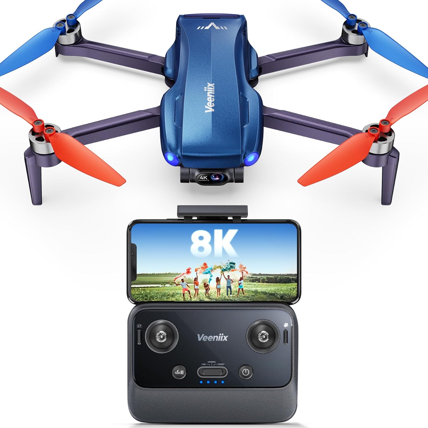 V11MINI 4K,Drones with Camera for Adults 4K Video 8K Photo,Under 249g,3-Axis Gimbal,20000ft FPV Transmission,Vertical Shooting,GPS with Beeper,for Adults,Beginner,Fly More Combo(96-Min Flight)