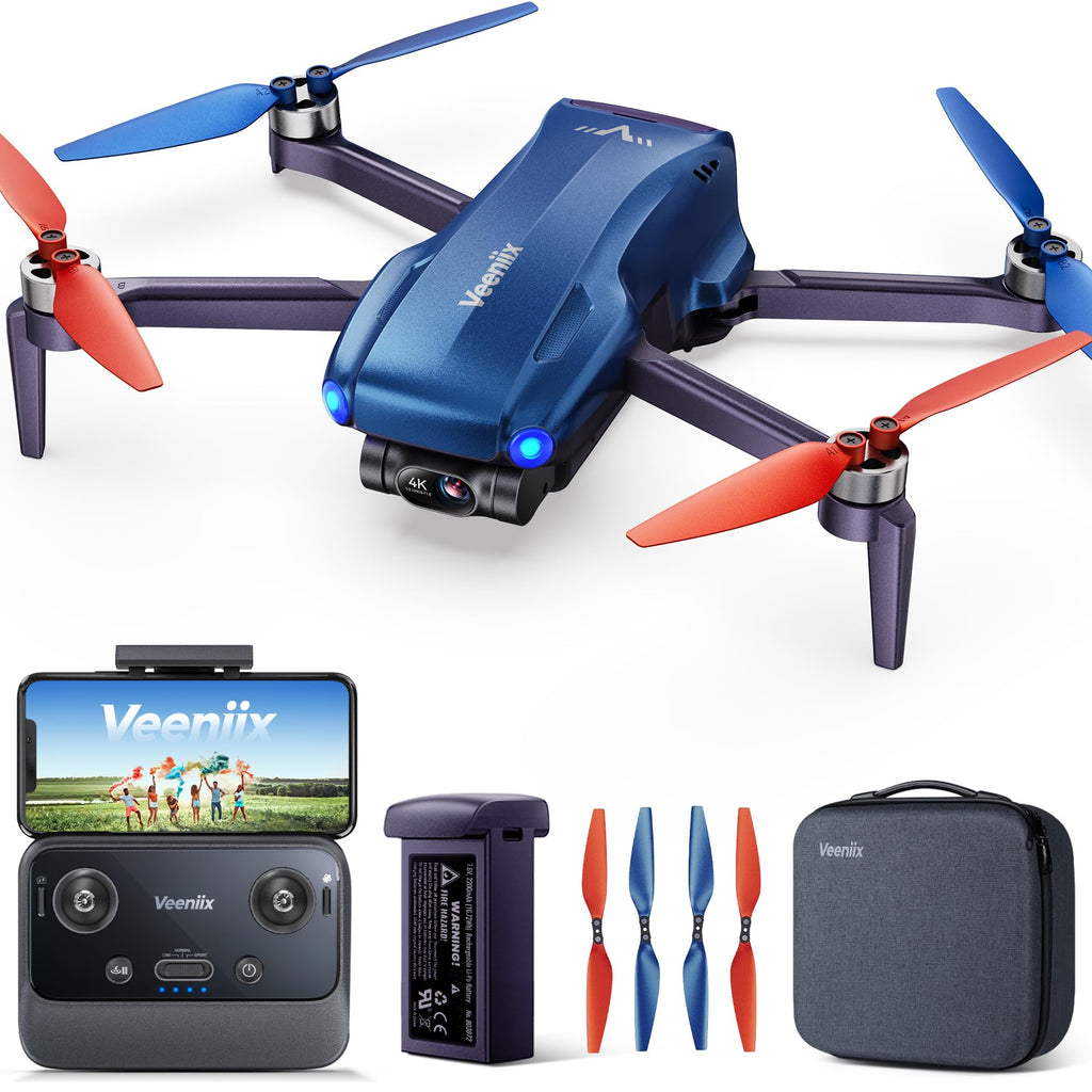 V11MINI 4K,Drones with Camera for Adults 4K Video 8K Photo,Under 249g,3-Axis Gimbal,20000ft FPV Transmission,Vertical Shooting,GPS with Beeper,for Adults,Beginner,Fly More Combo(96-Min Flight)