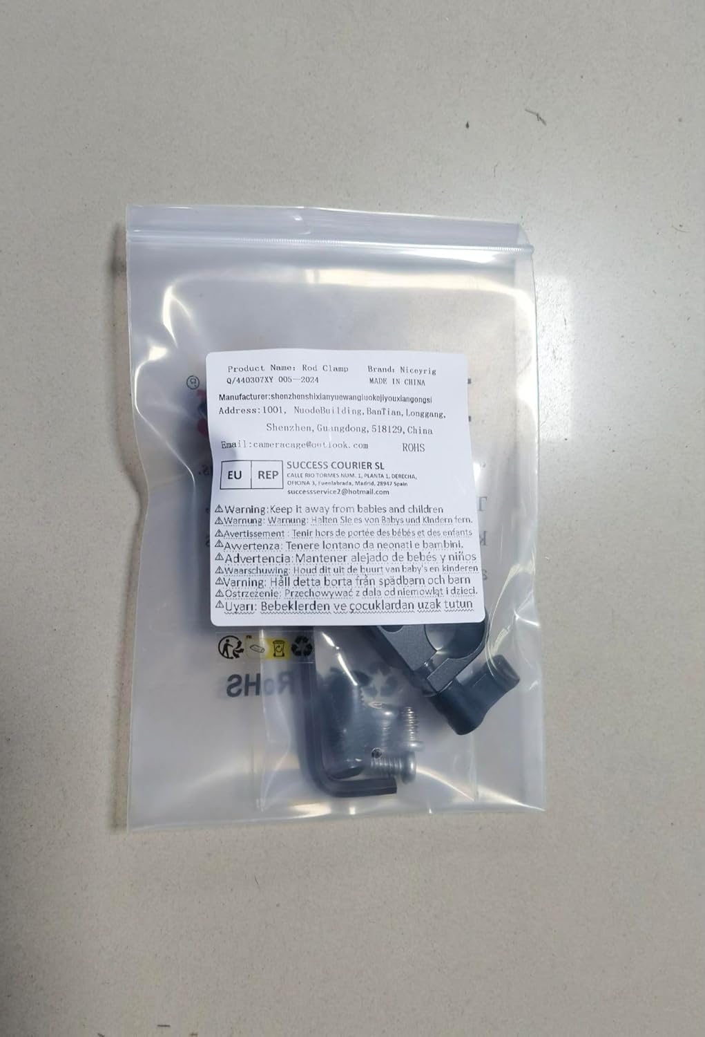 NICEYRIG 15mm Rod Clamp with 1/4"-20 Standard Thread for Camera Shoulder Rig and DSLR Camera Rig