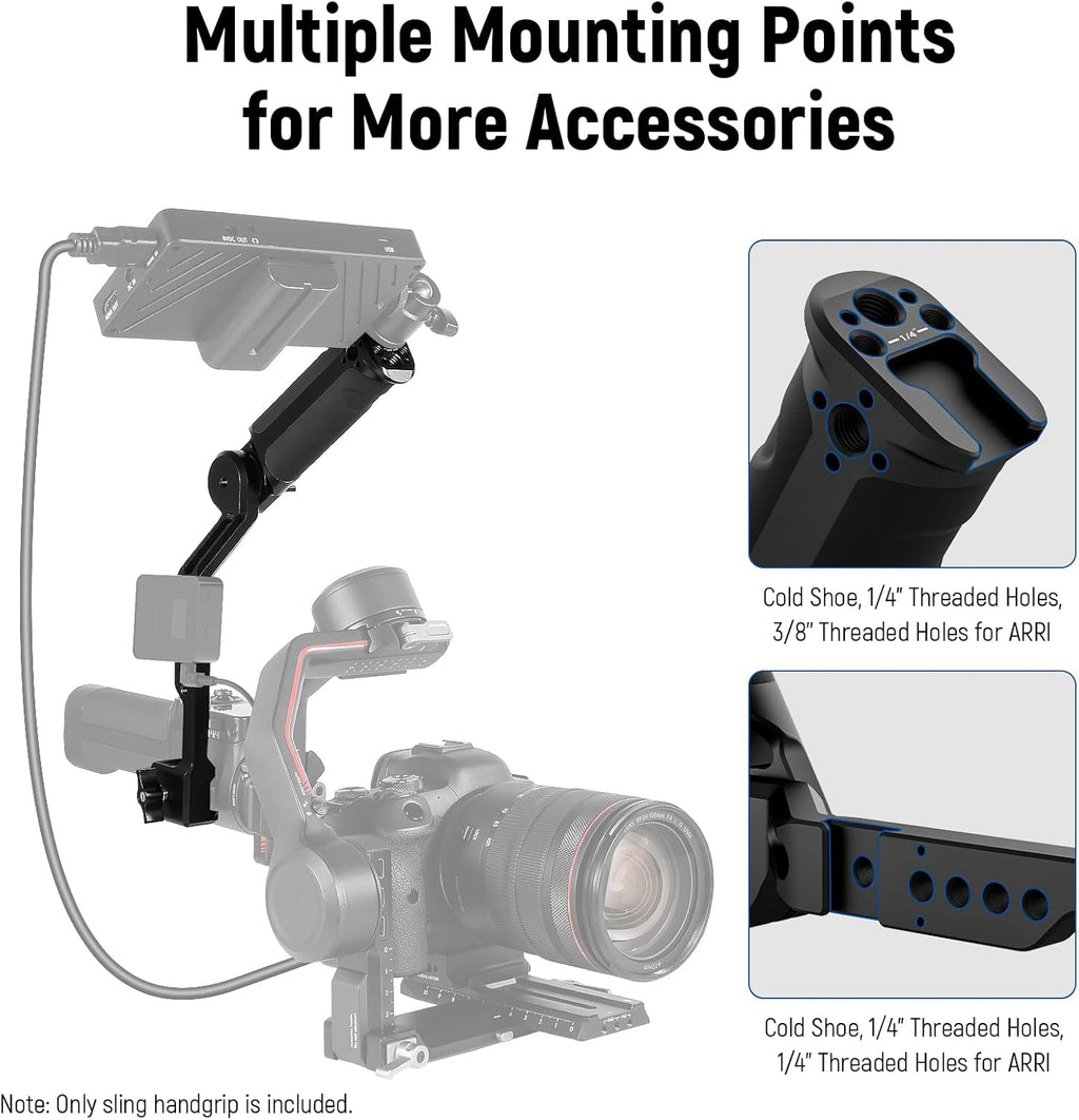 NEEWER Adjustable Sling Handle Grip Compatible with DJI Ronin RS4 RS3 Mini RS 3 Pro RS 2 RSC 2 Gimbal Stabilizer for Low Angle Shot, Max Load 13.2lb, ST49