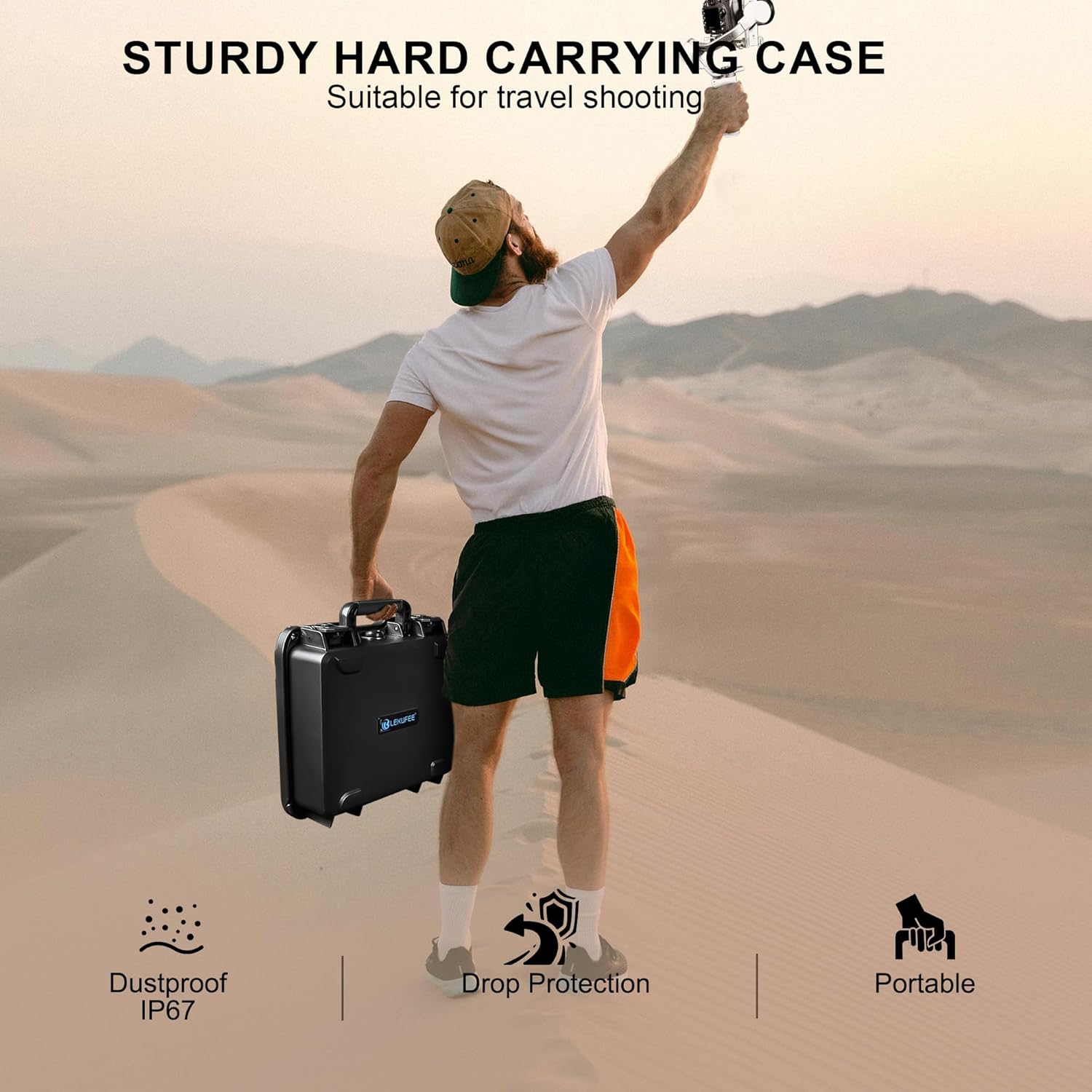 Lekufee Waterproof Hard Carrying Case for DJI RS 4 Mini, Combo, Gimbal Stabilizer, DJI Mic 3/2/Mic Mini, and More Accessories(Case Only)