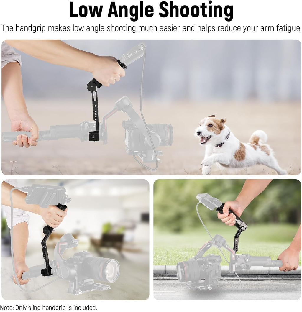 NEEWER Adjustable Sling Handle Grip Compatible with DJI Ronin RS4 RS3 Mini RS 3 Pro RS 2 RSC 2 Gimbal Stabilizer for Low Angle Shot, Max Load 13.2lb, ST49