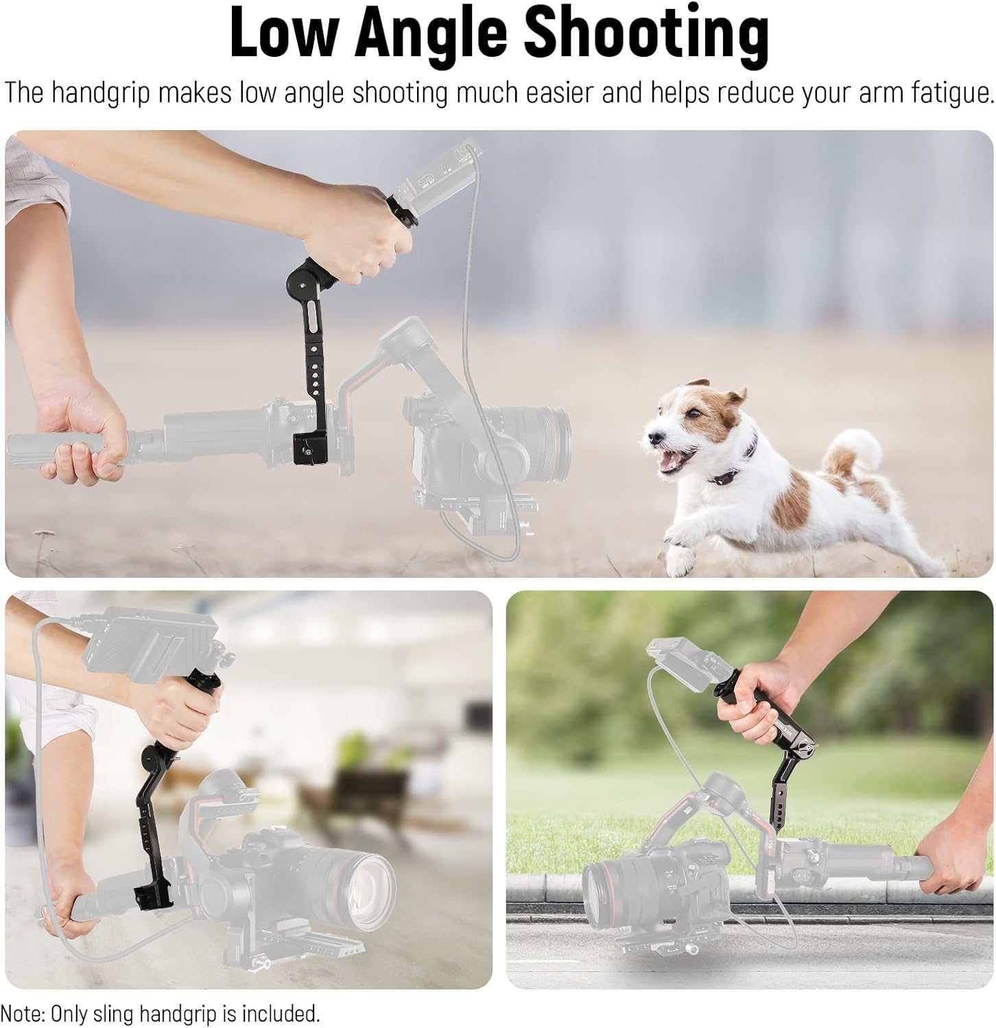 NEEWER Adjustable Sling Handle Grip Compatible with DJI Ronin RS4 RS3 Mini RS 3 Pro RS 2 RSC 2 Gimbal Stabilizer for Low Angle Shot, Max Load 13.2lb, ST49