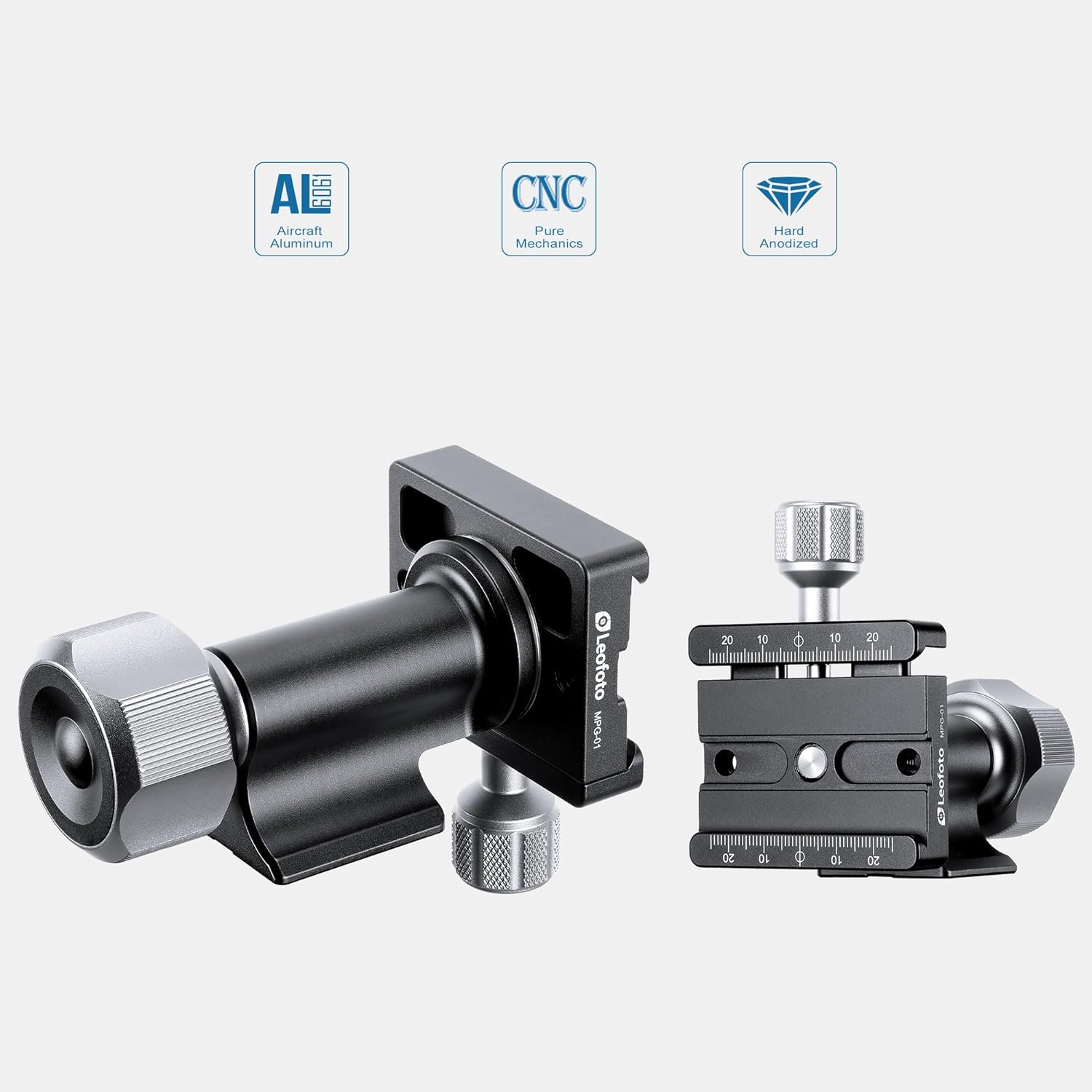 Leofoto Gimbal Tripod Head, Aluminum Alloy Monopod Head Panoramic Tilt Quick Release Quick Release Buckle Conversion Head Accessories for DSLR/Camcorders, 3/8" Thread, Max Load 10KG/22.05lb (MPG-01)