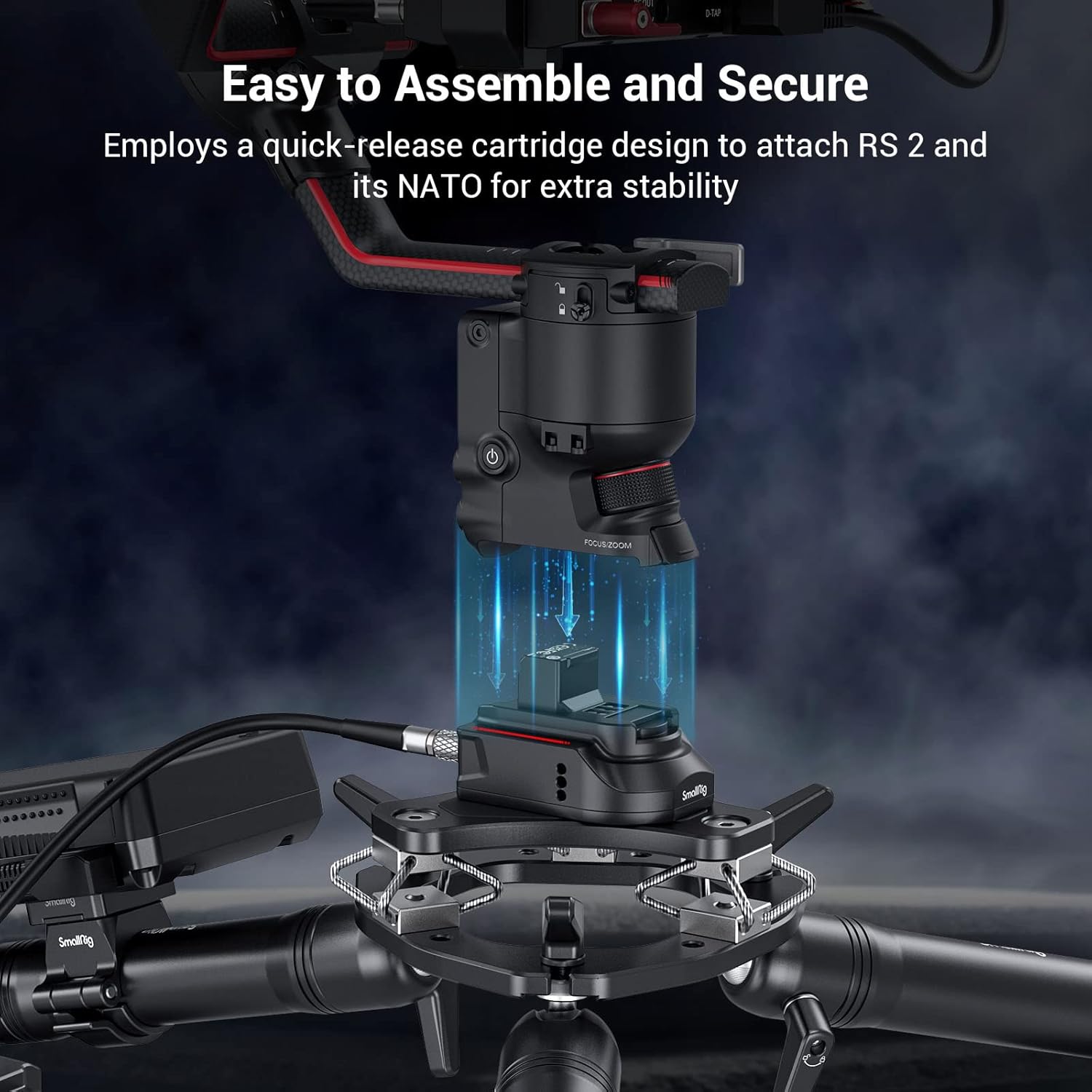 SMALLRIG Power Supply Base Plate for DJI RS 2 / RS 3 Pro/RS 4 Pro Gimbal, External Power Solution for DJI RS 2 / RS 3 Pro/RS 4 Pro