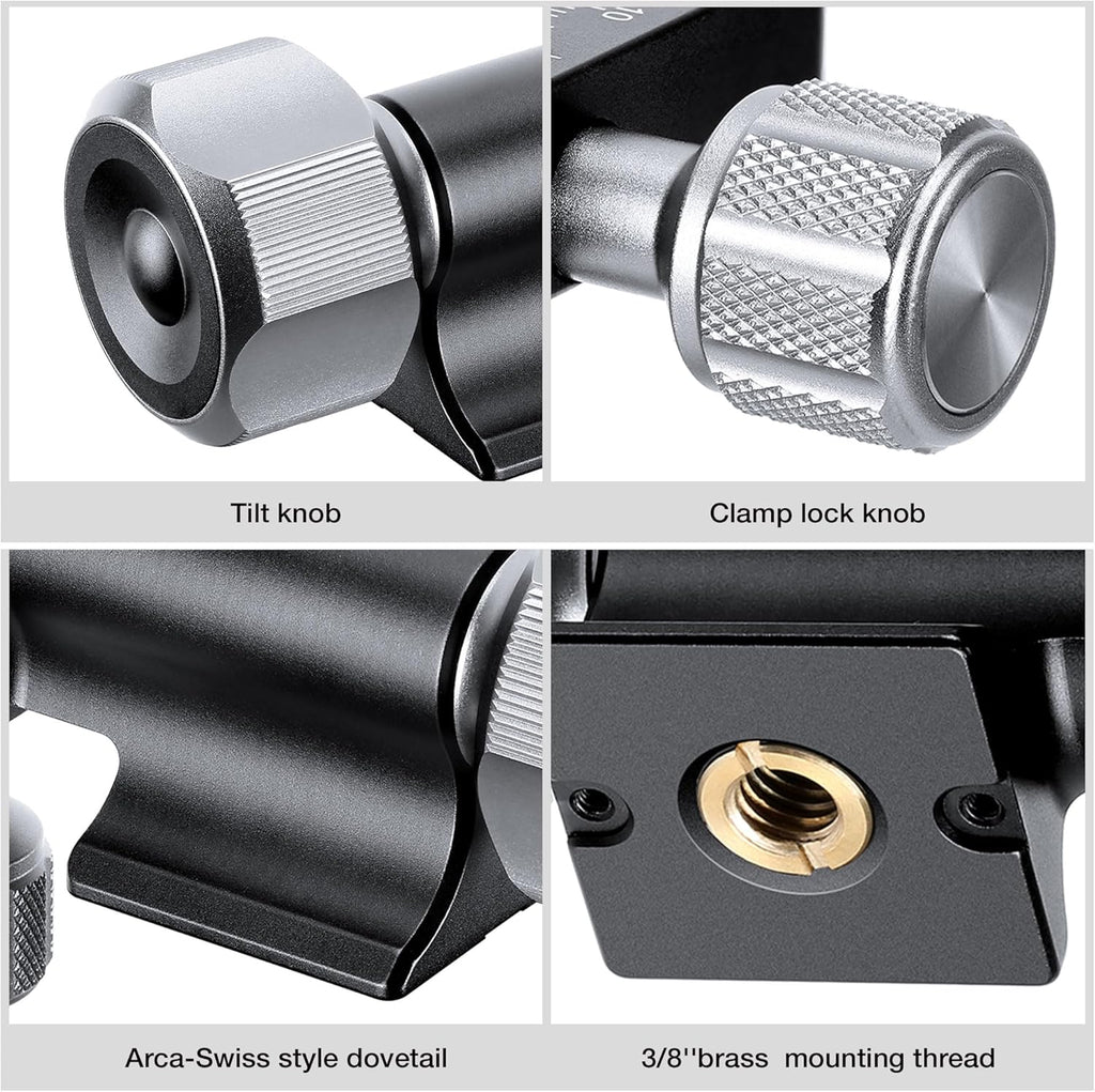 Leofoto Gimbal Tripod Head, Aluminum Alloy Monopod Head Panoramic Tilt Quick Release Quick Release Buckle Conversion Head Accessories for DSLR/Camcorders, 3/8" Thread, Max Load 10KG/22.05lb (MPG-01)