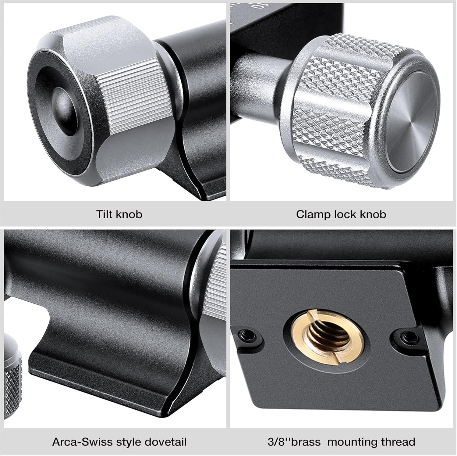 Leofoto Gimbal Tripod Head, Aluminum Alloy Monopod Head Panoramic Tilt Quick Release Quick Release Buckle Conversion Head Accessories for DSLR/Camcorders, 3/8" Thread, Max Load 10KG/22.05lb (MPG-01)