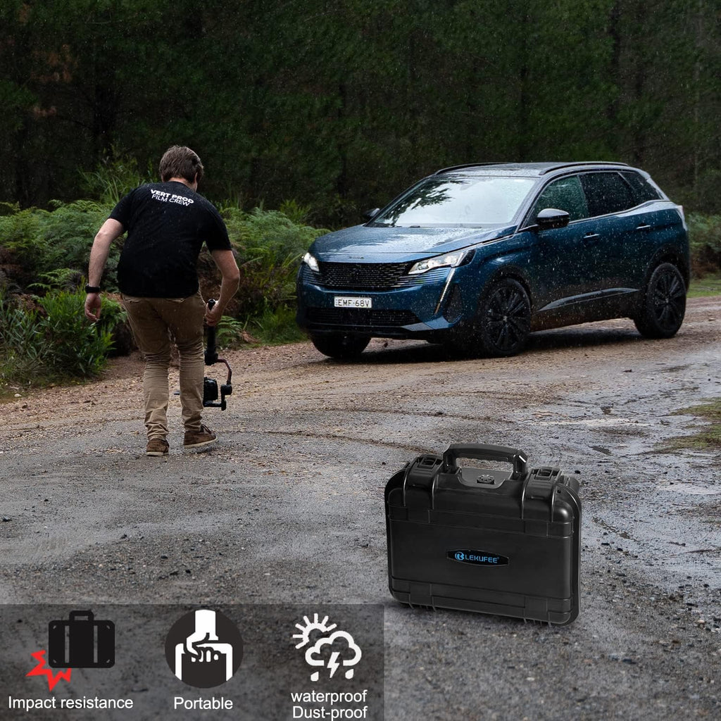 Lekufee Waterproof Hard Carrying Case for DJI RS 3 Mini, Gimbal Stabilizer, Mic 3/2/Mini (2 TX + 1 RX),& More Accessories(Case Only)