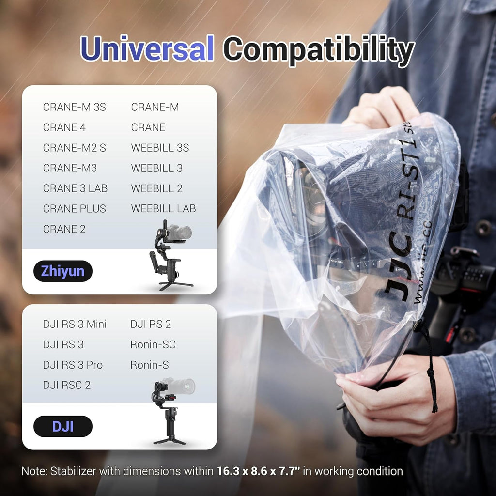 2Pack Clear Stabilizer Rain Cover,Gimbal Stabilizer for Camera Raincoat fits DJI RS 4 Pro RS4 RS 3 Mini Pro,RSC 2,RS 2,Ronin-SC S, Weebill 3S,Crane M2S & More Stabilizer Below 16.3x8.6x7.7