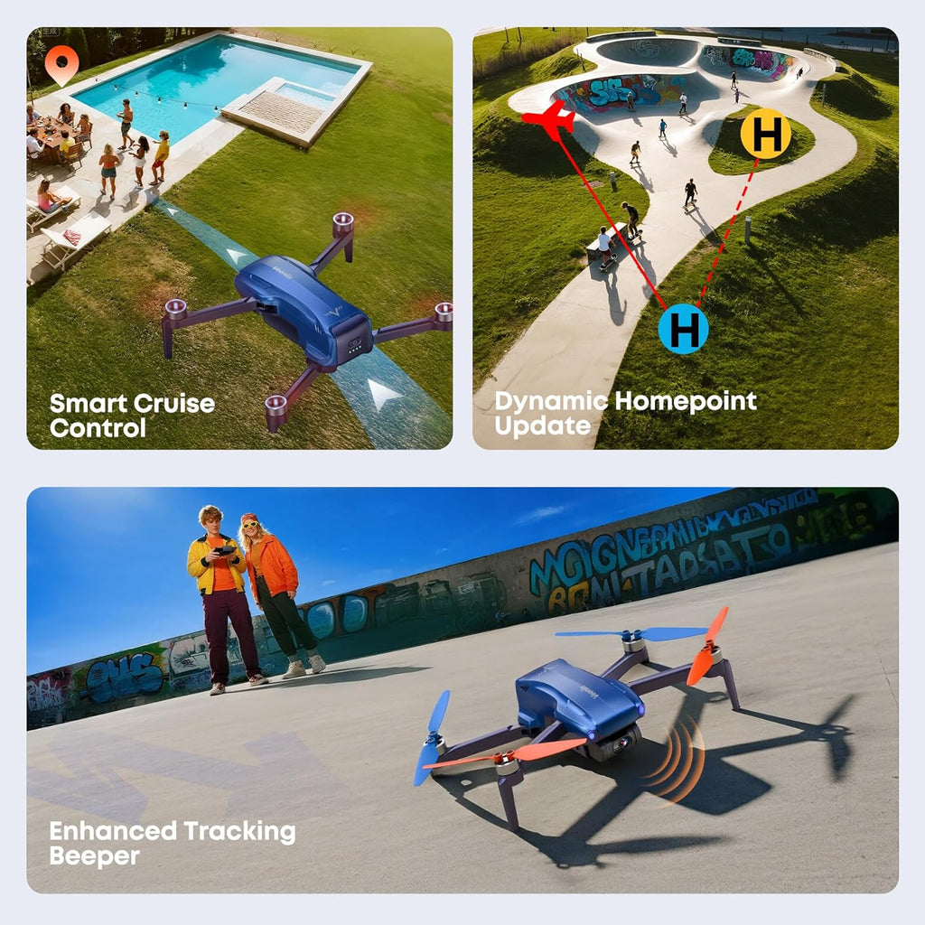 V11MINI 4K,Drones with Camera for Adults 4K Video 8K Photo,Under 249g,3-Axis Gimbal,20000ft FPV Transmission,Vertical Shooting,GPS with Beeper,for Adults,Beginner,Fly More Combo(96-Min Flight)