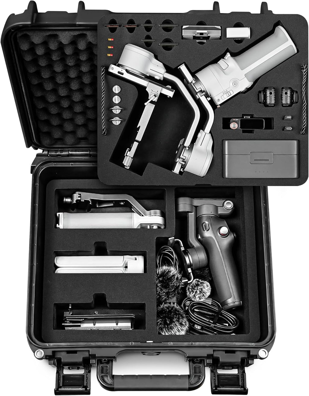 Lekufee Waterproof Hard Carrying Case for DJI RS 4 Mini, Combo, Gimbal Stabilizer, DJI Mic 3/2/Mic Mini, and More Accessories(Case Only)